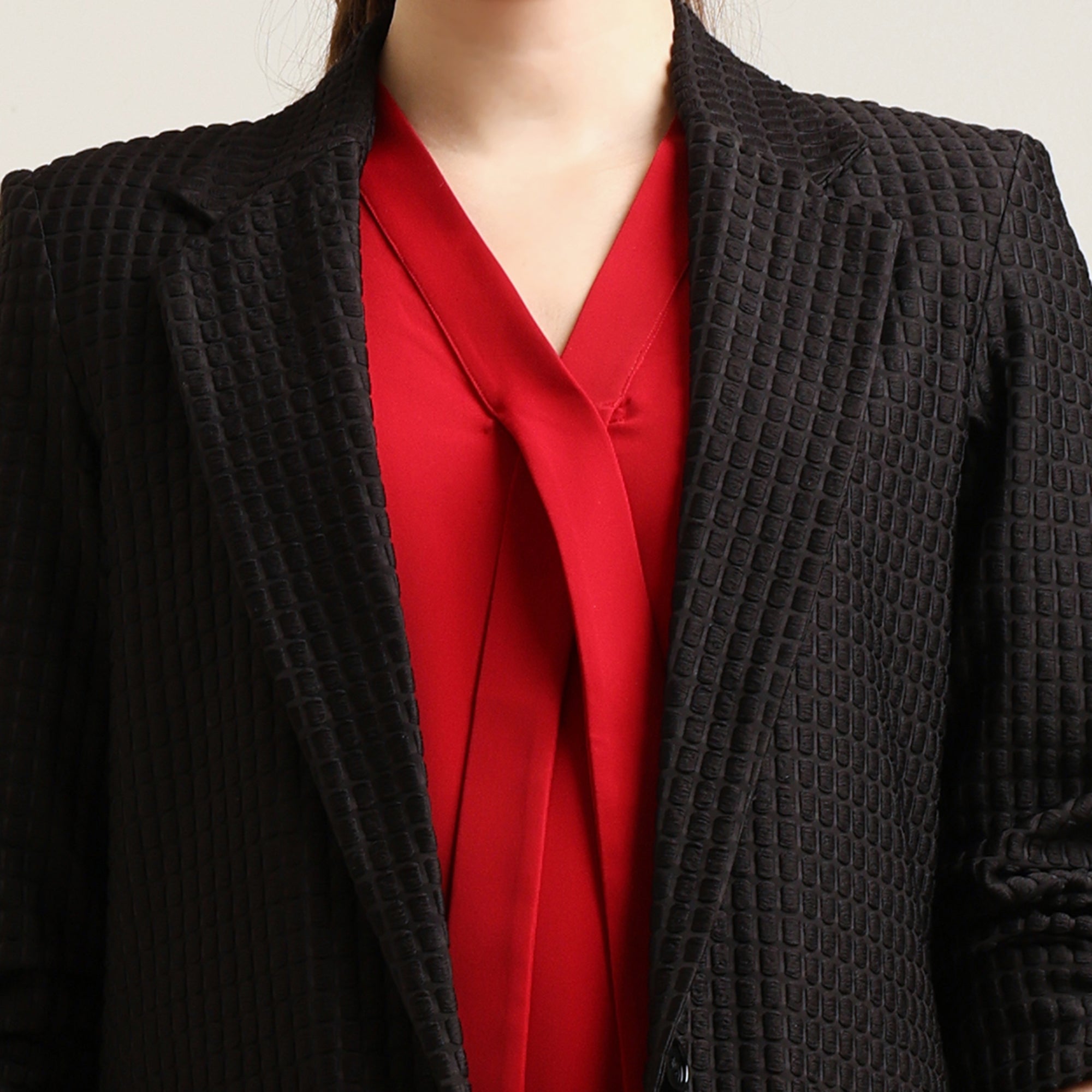 Black Textured Over Coat With Cufflinks