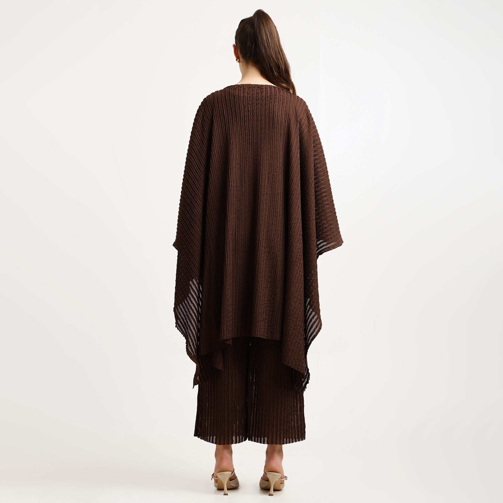 Brown Lycra Textured Cape