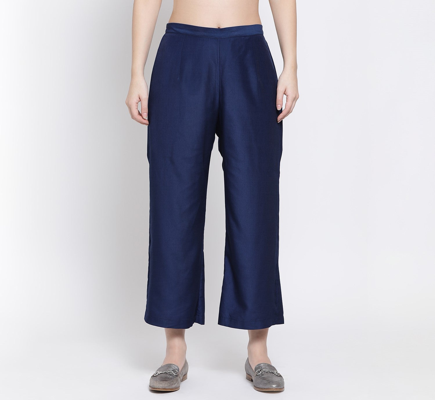 Blue Straight Plazzo for Women