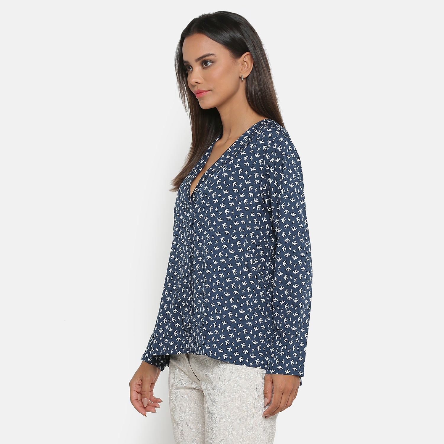 Blue Bird Asymmetrical Top