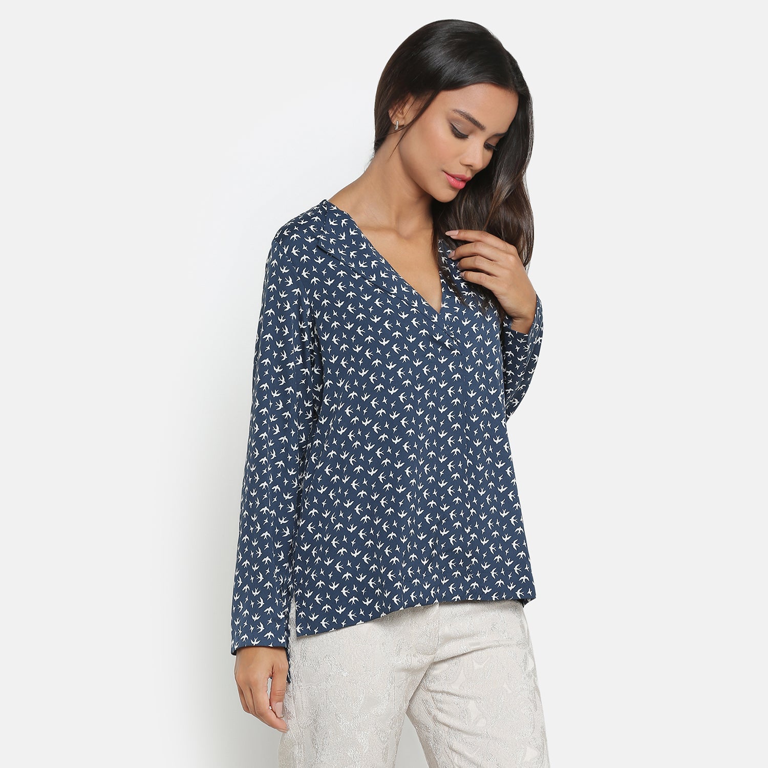 Blue Bird Asymmetrical Top