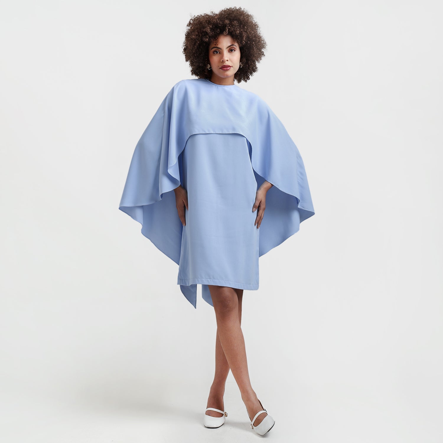 Blue Asymmetrical Cape
