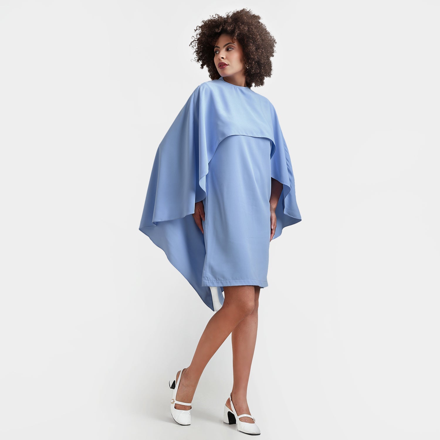 Blue Asymmetrical Cape