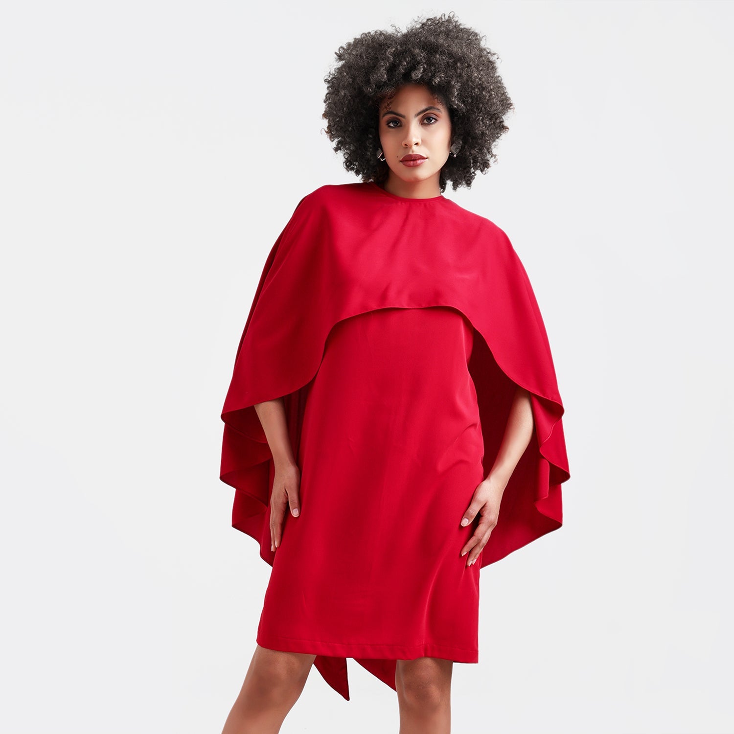 Red Asymmetrical Cape