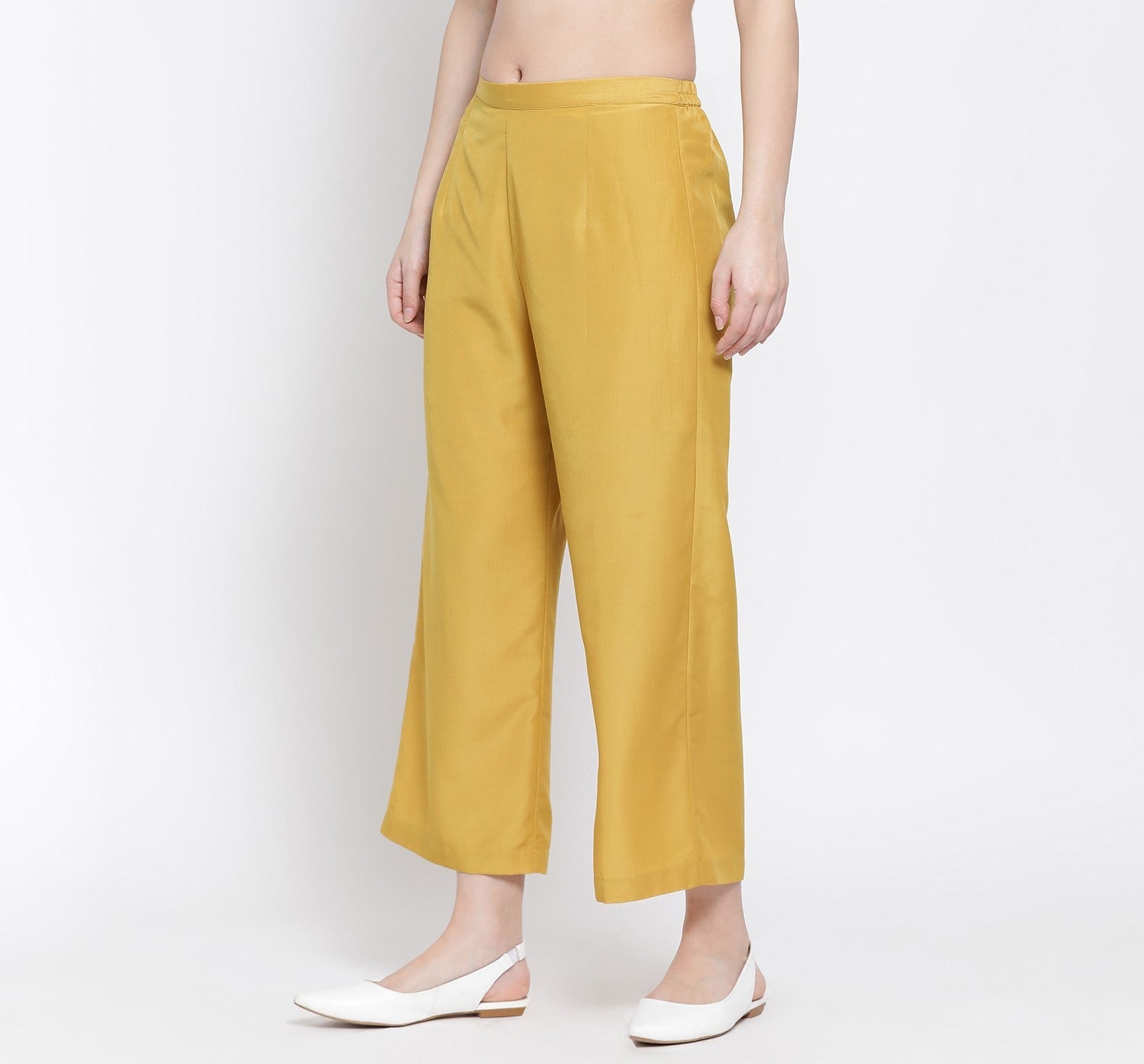 Honey Color Straight Plazzo for Women-1