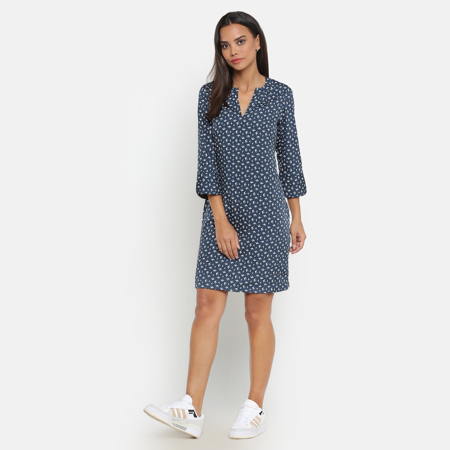 Blue Bird Printed Short Dresses for Women-3