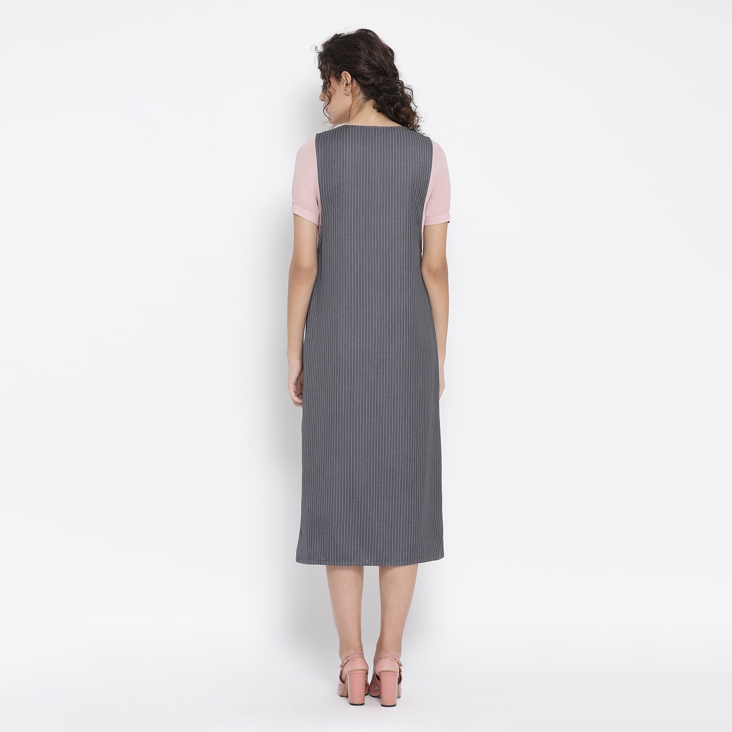 Buy Grey Stripe Dresses for Female-1