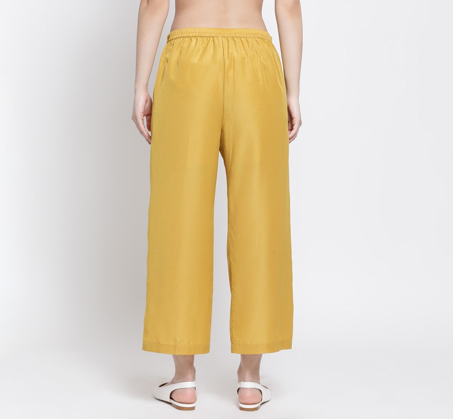 Honey Color Straight Plazzo for Women-3