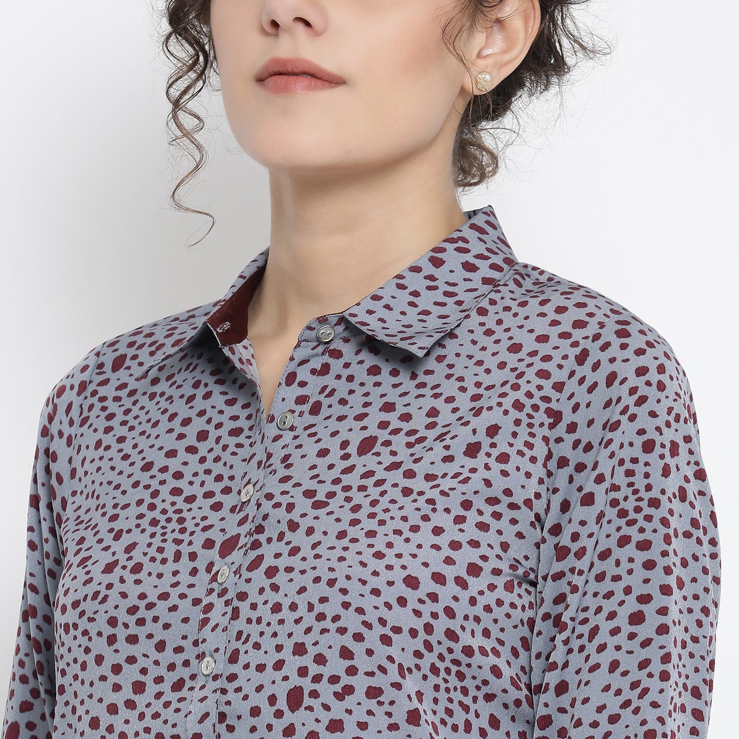 Teal Blue Animal Print Kurta for Women-3