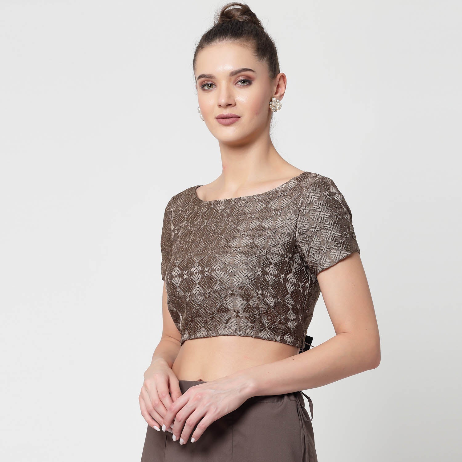 Beige Embroidered Blouse,Complete your workwear saree look with our elegant blouses. Designed for comfort, style, and professionalism.