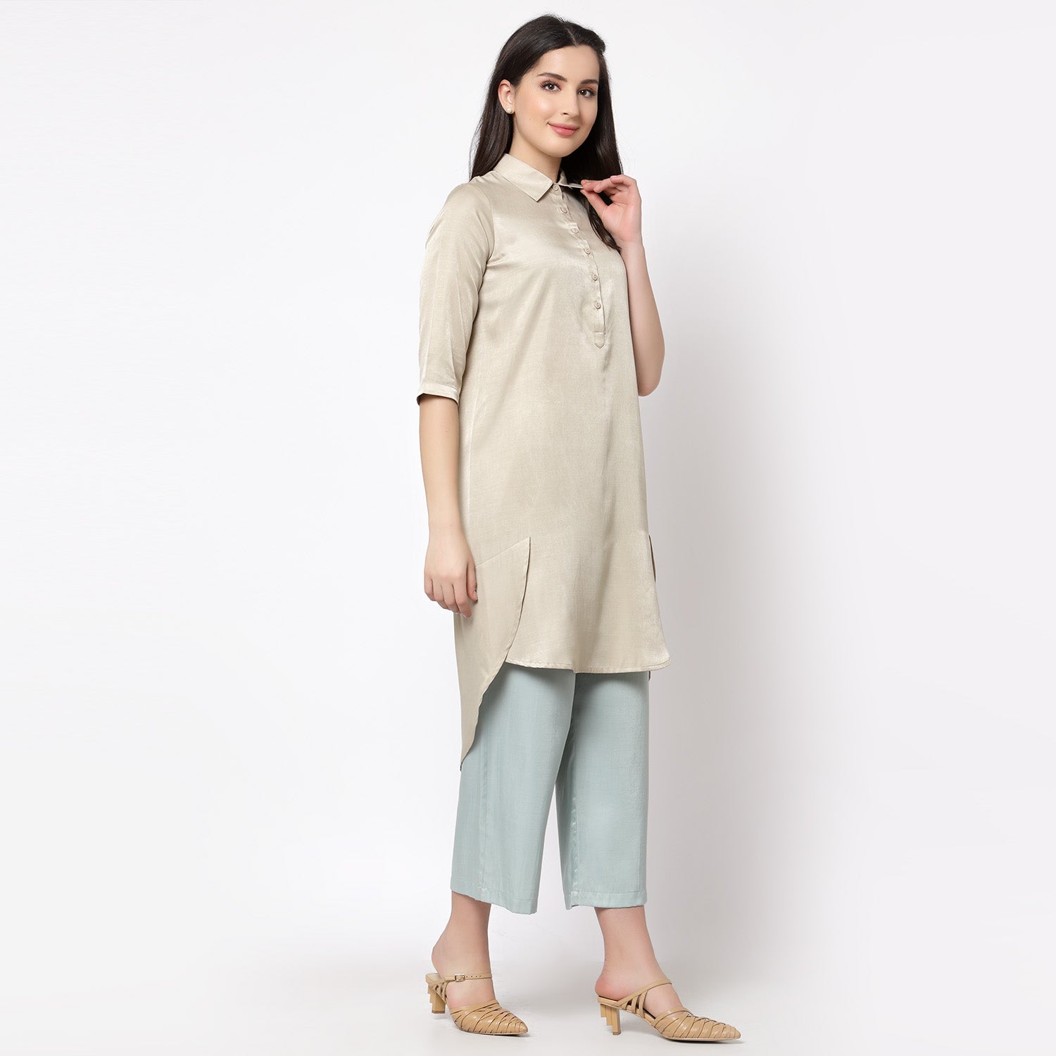 Buy Beige Flap Wear Tunic for Women-1