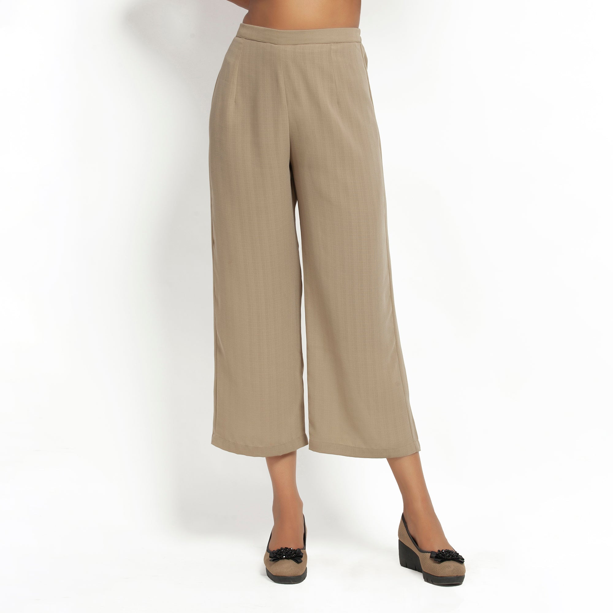 Beige Straight Plazzo