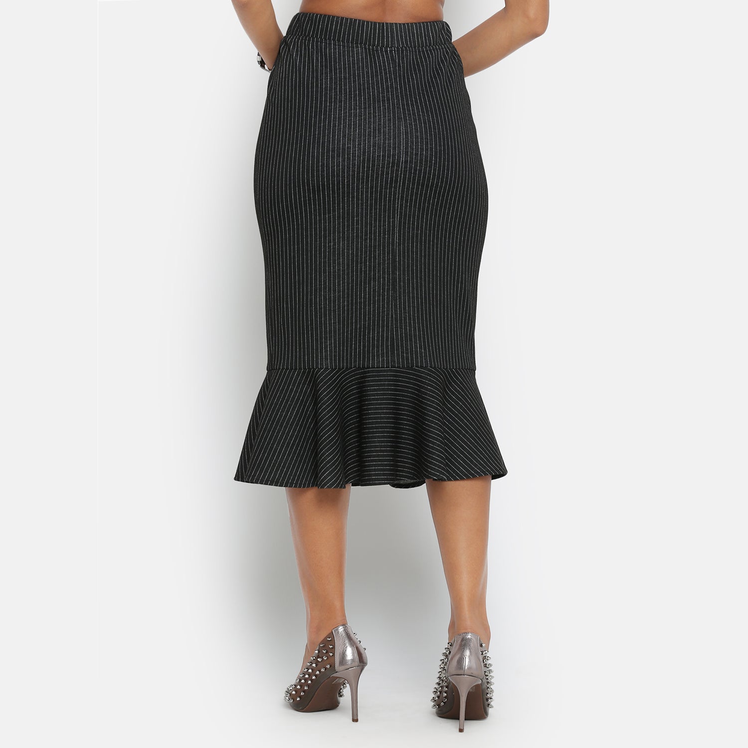 Black and White Line Skirt With Frill, frocks for women
indian designer skirts?