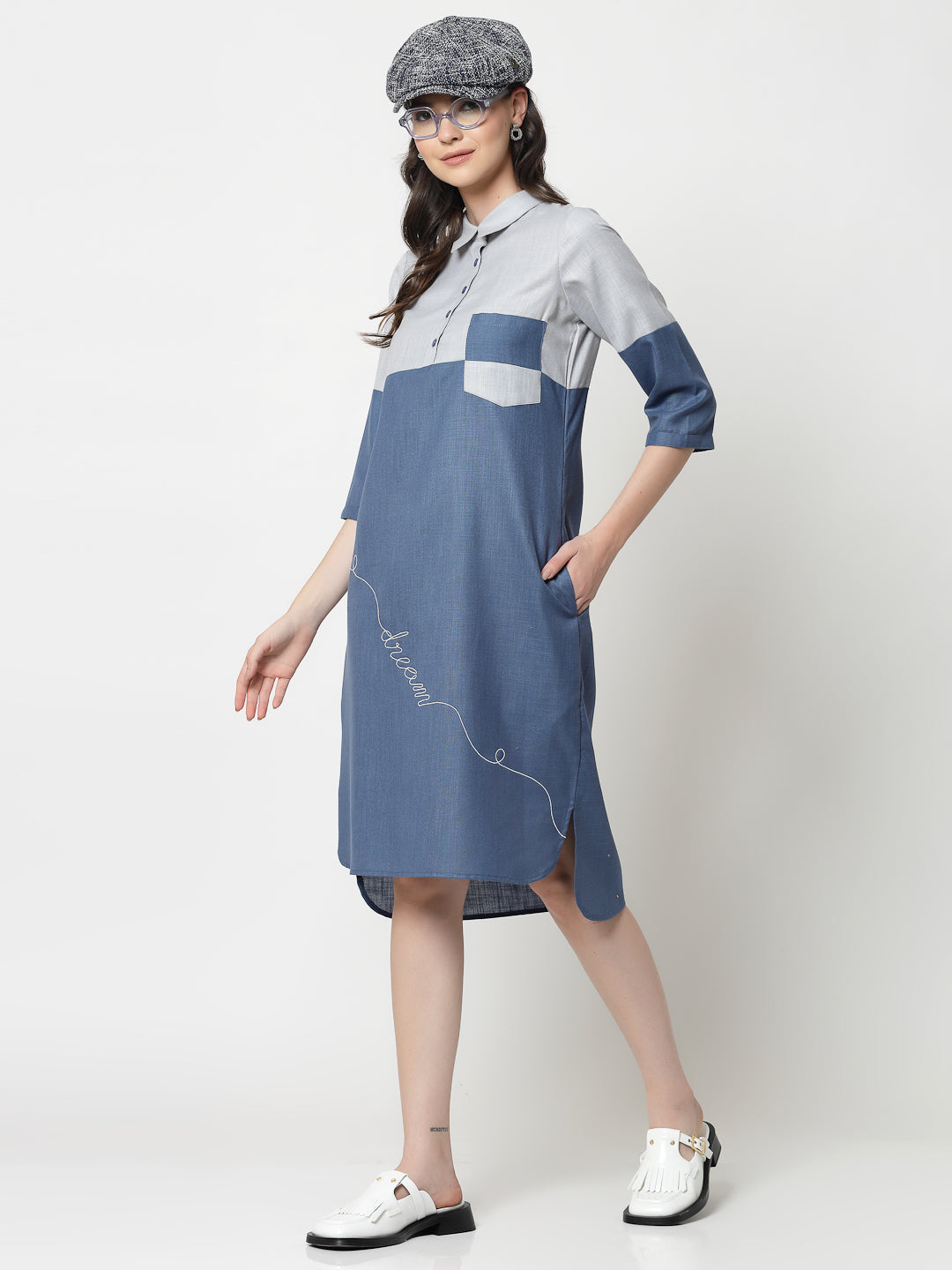 Buy Blue Double Colour Dresses for Women