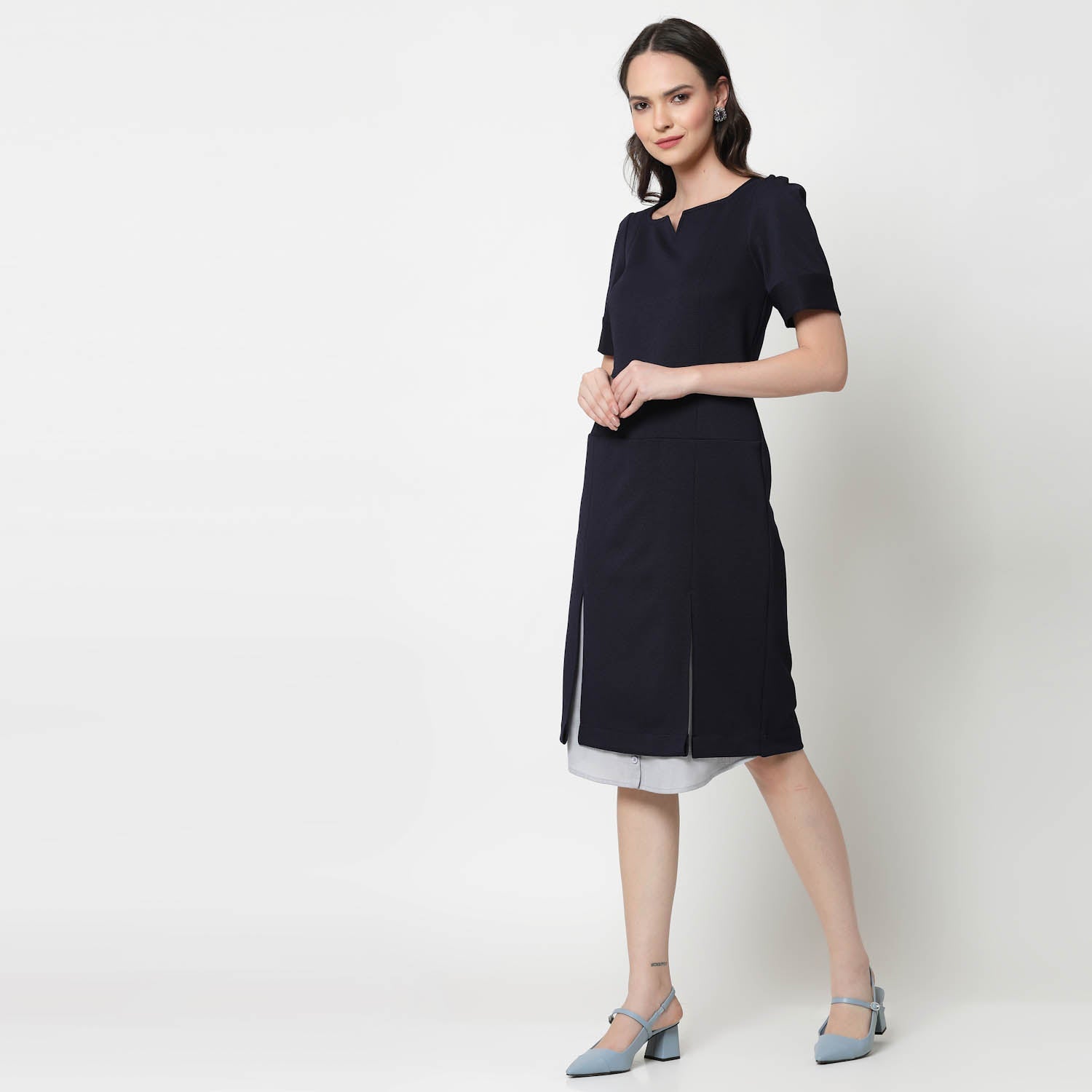 Buy Blue Women Dresses for Women Office Wear-1