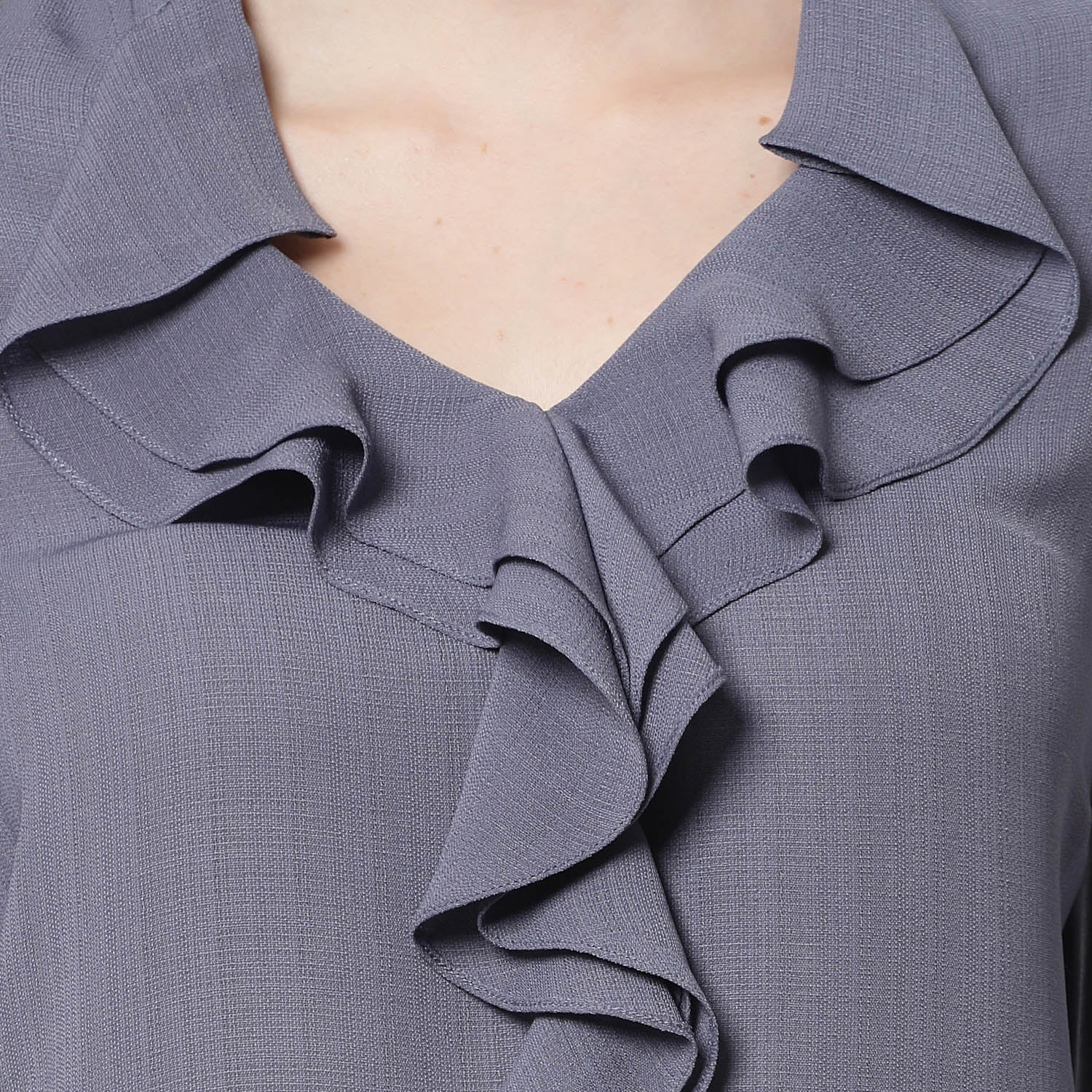 Blue Formal Top With Frill Collar, formal tops for women
tops for women stylish
office dress for women
stylish tops for women