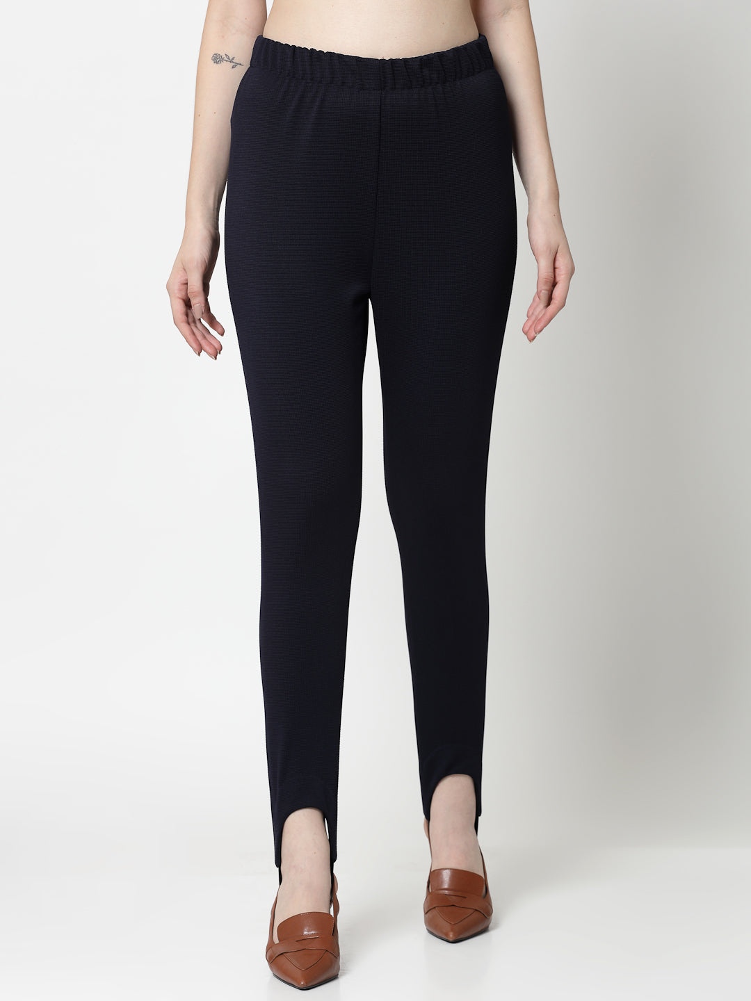 Blue Lycra Pant With Foot Straps, formal pants
loose pants for women