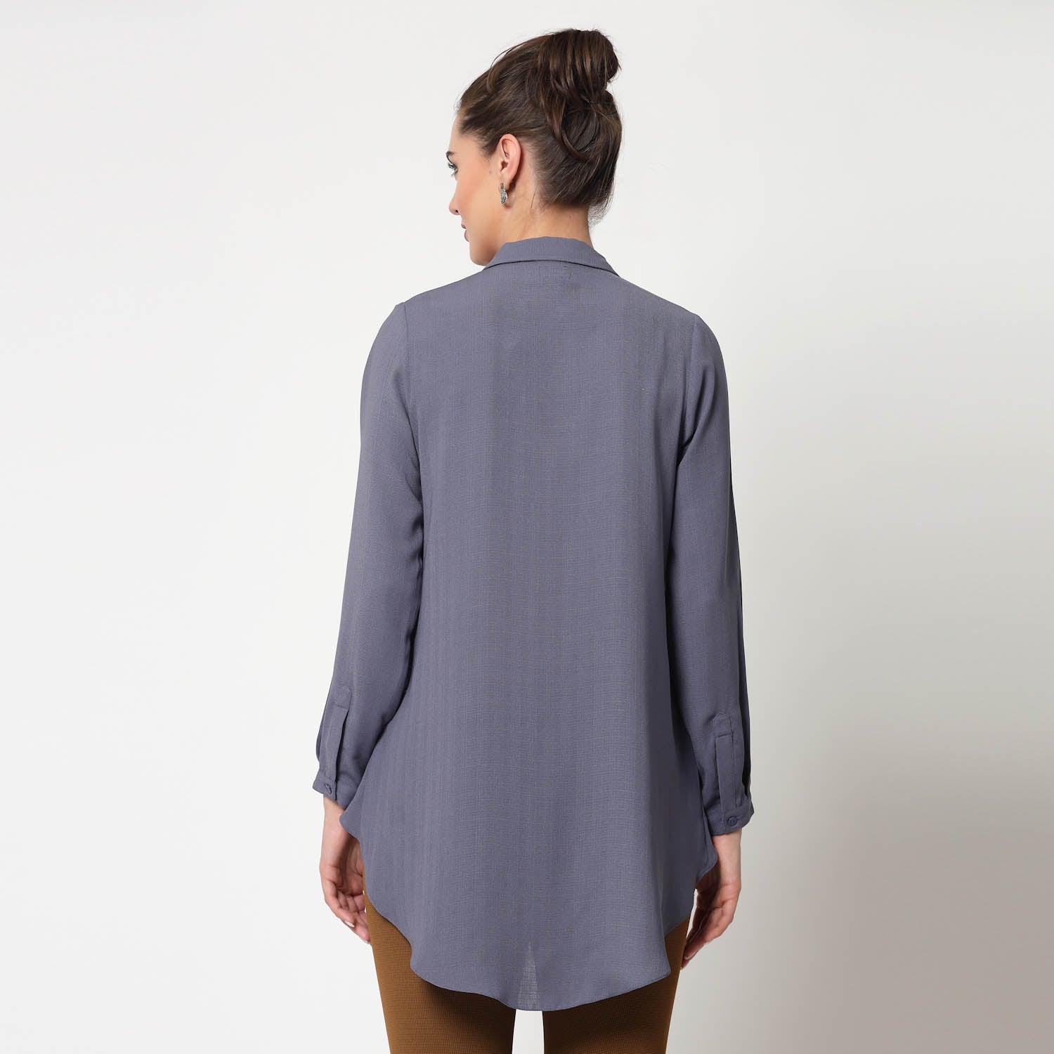 Blue Overlap Asymmetrical Top,womens formal shirts
cotton shirts for women
Ofiice shirts for women