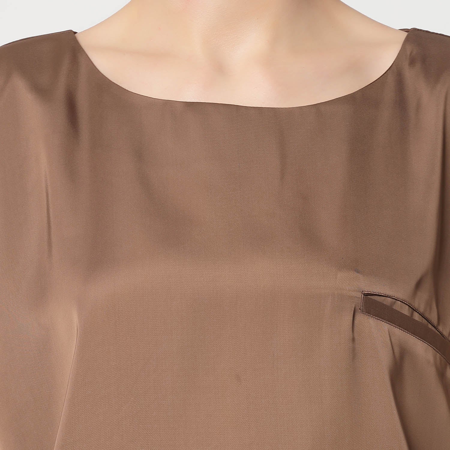 Brown Top With Quilting & Pocket, formal tops for women