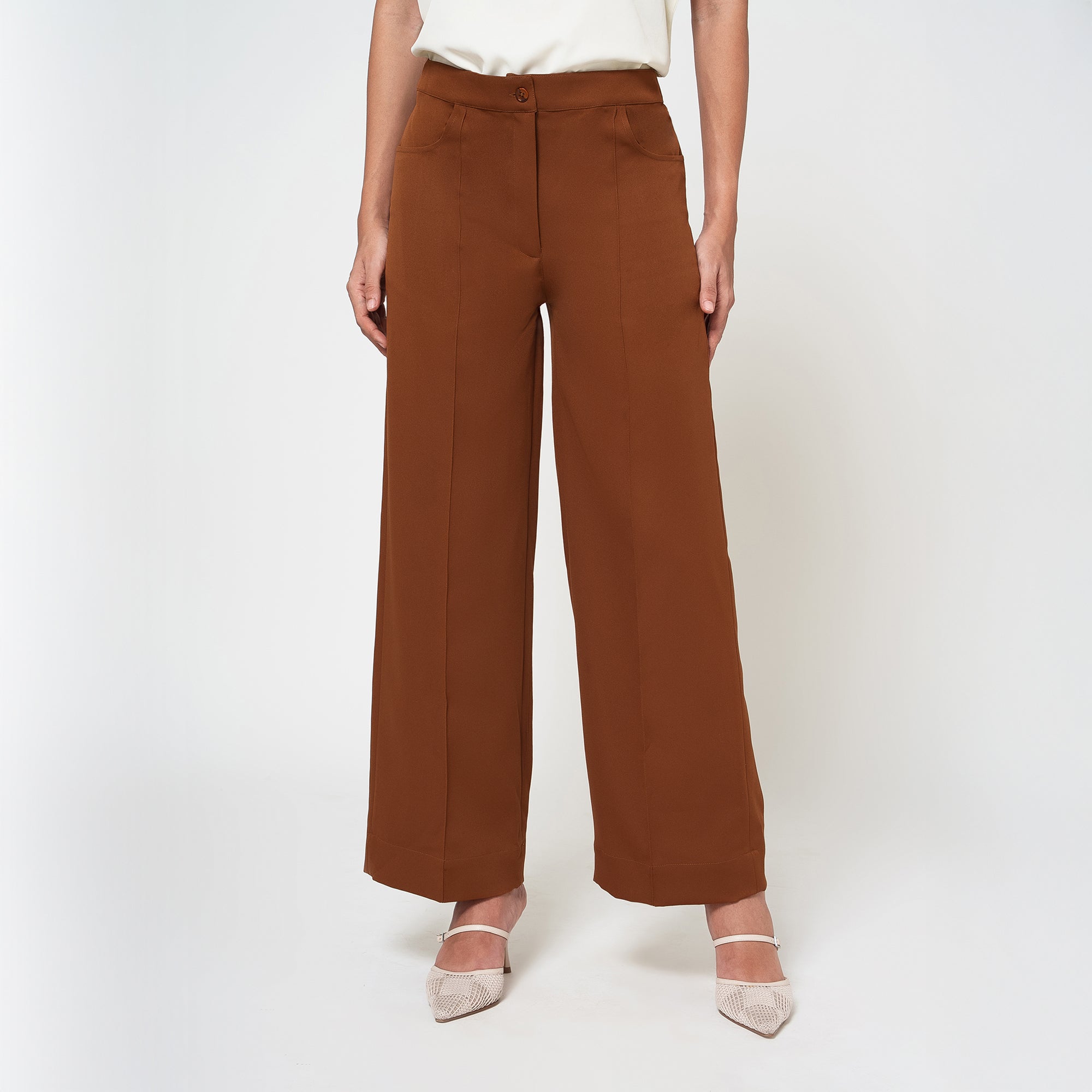 Brown Crepe Culottes