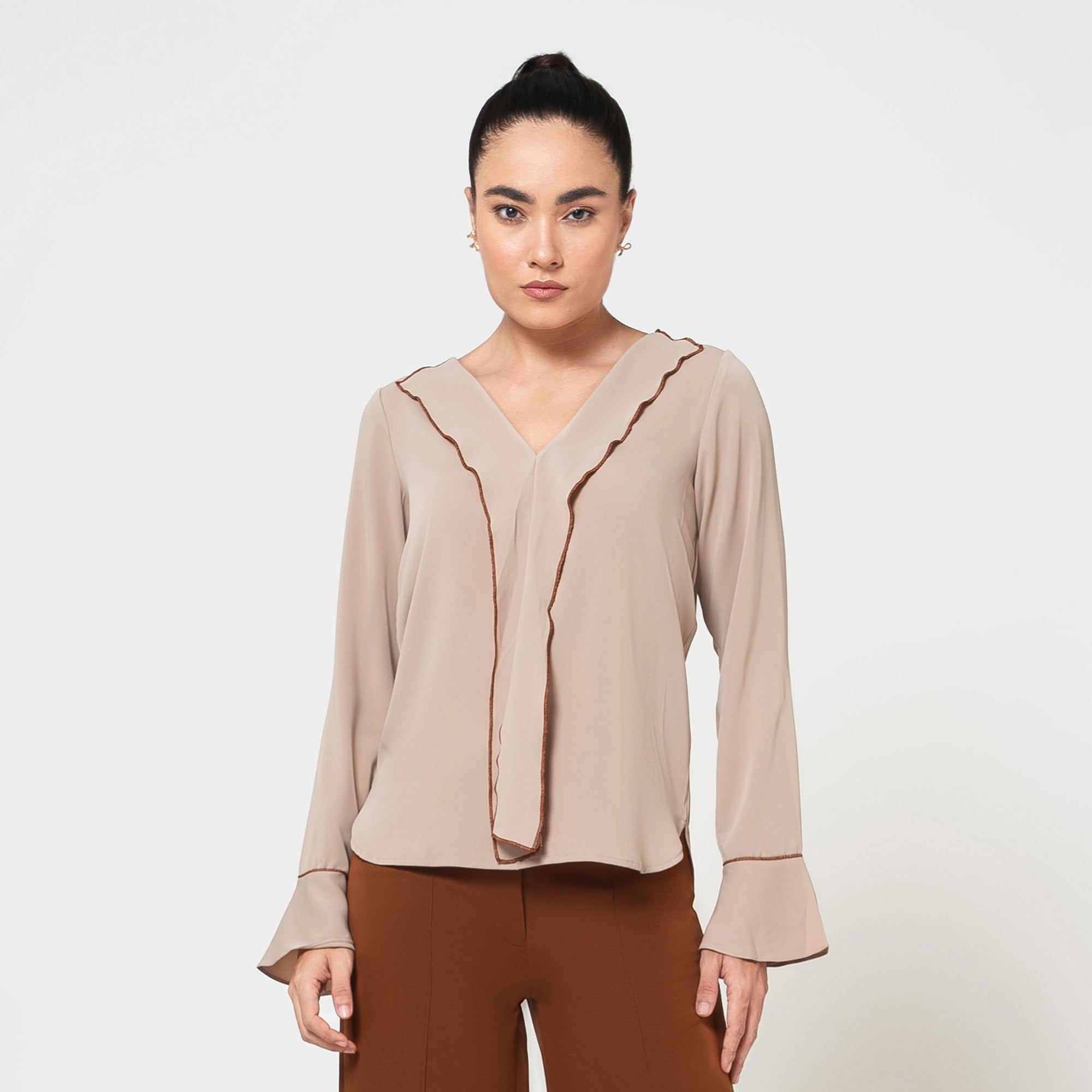 Off White Top with Tie up