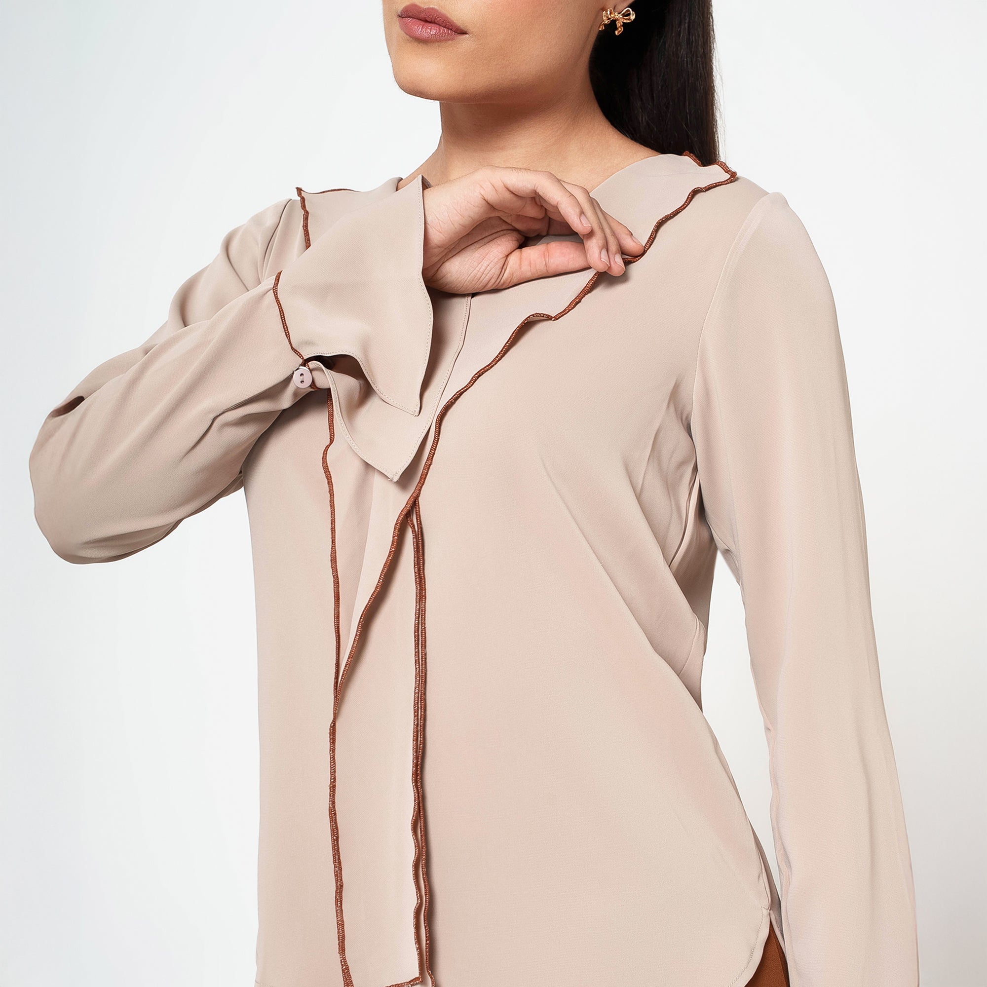 Off White Top with Tie up