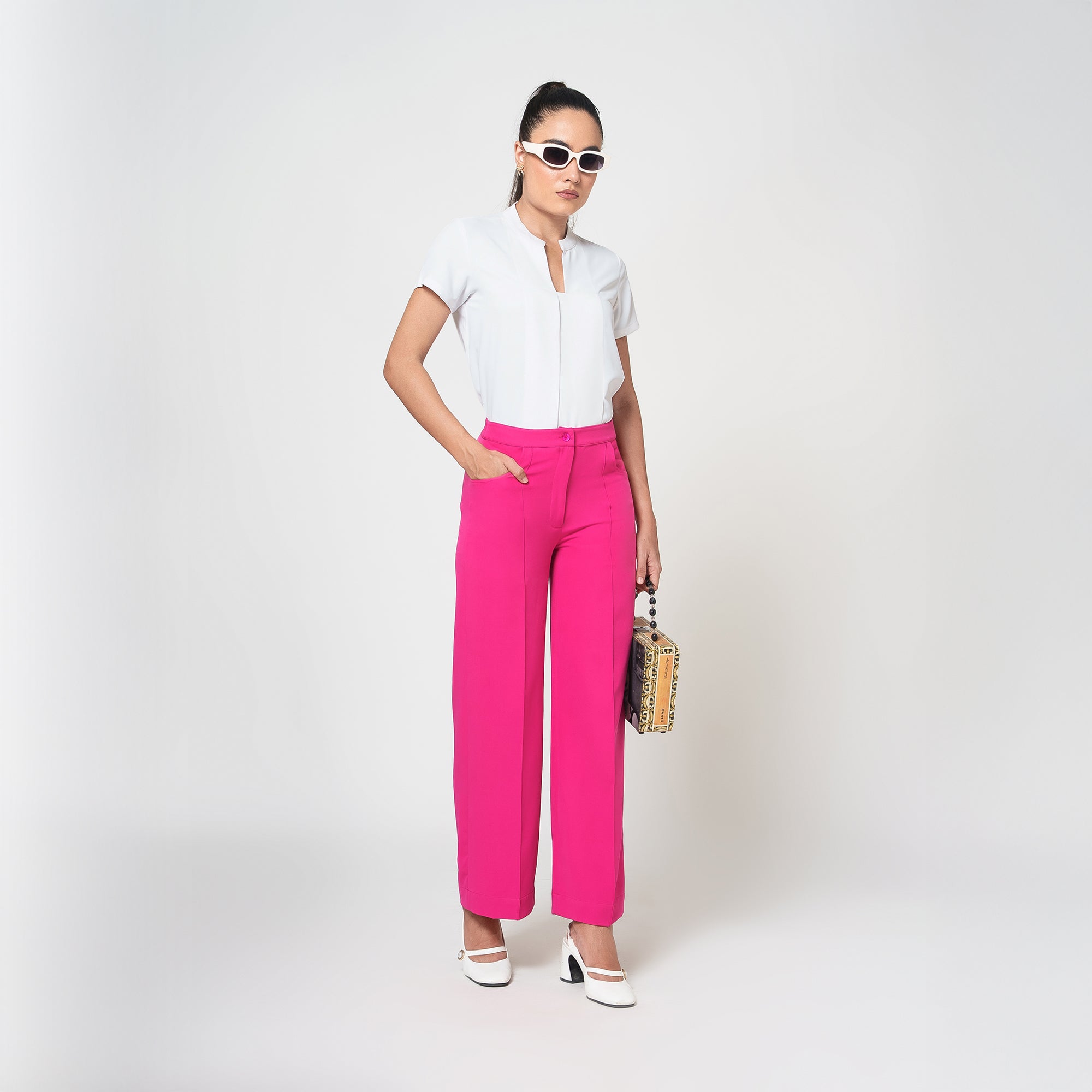Pink Crepe Culottes
