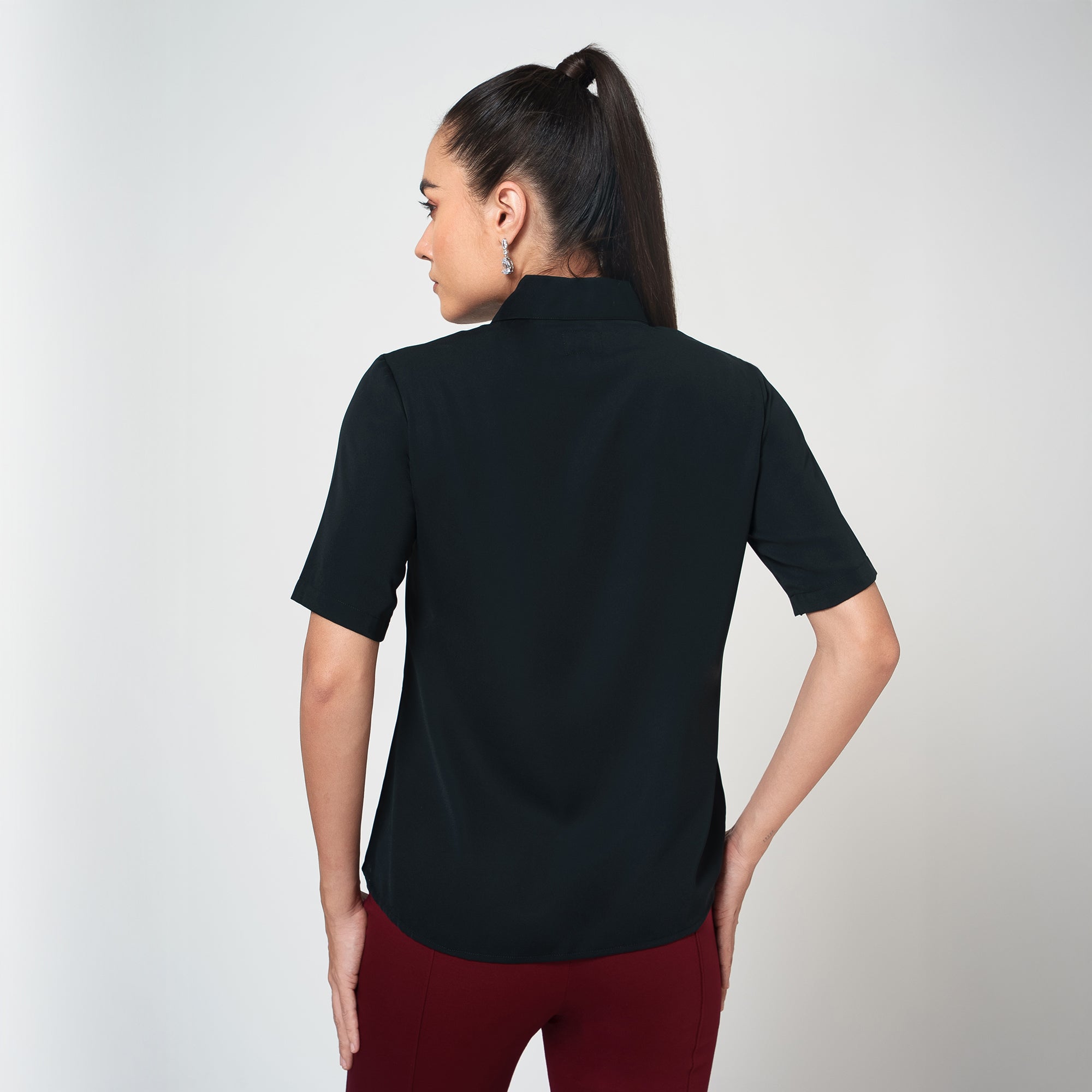 Black Tie Knot Crepe Top