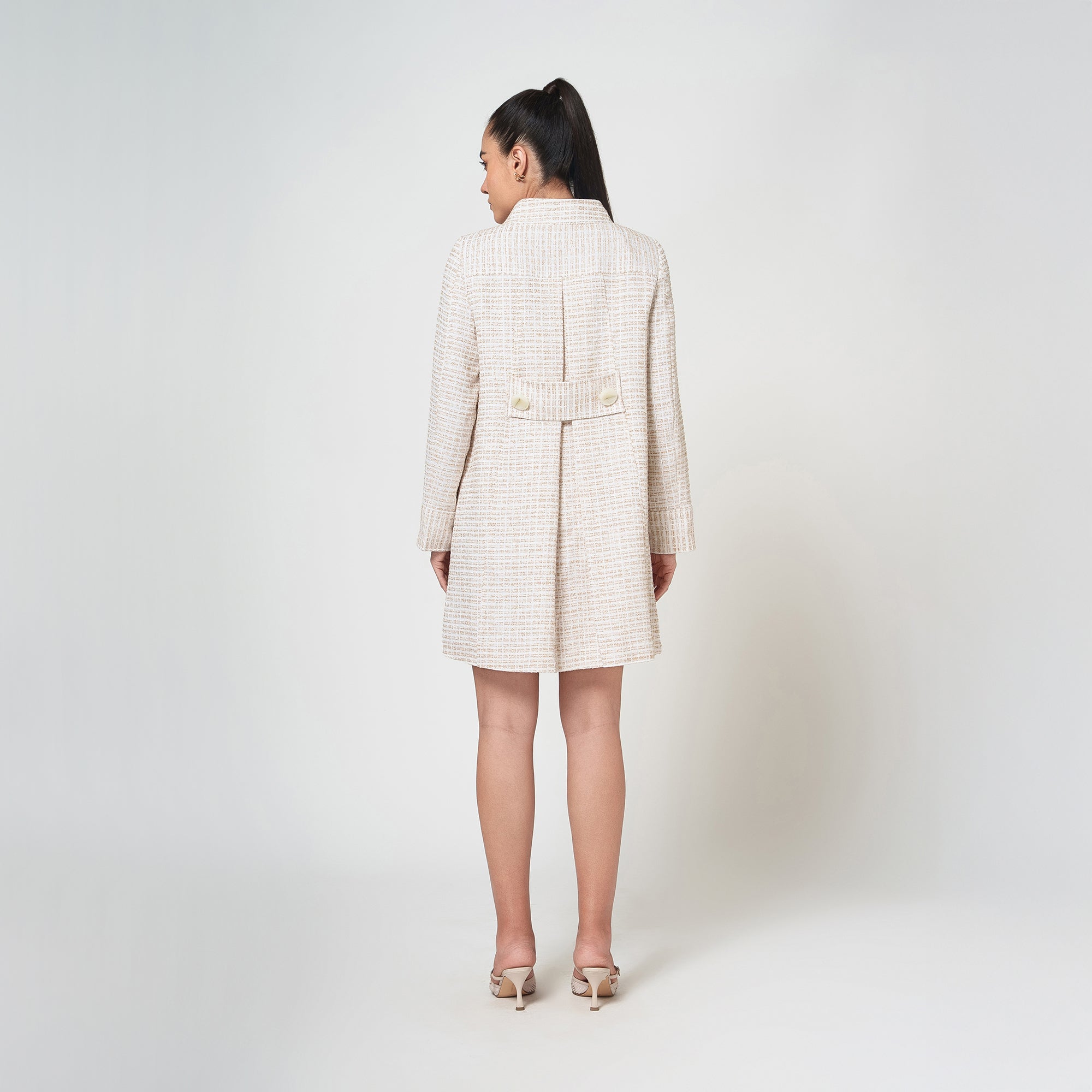 Off White Box Textured Overcoat