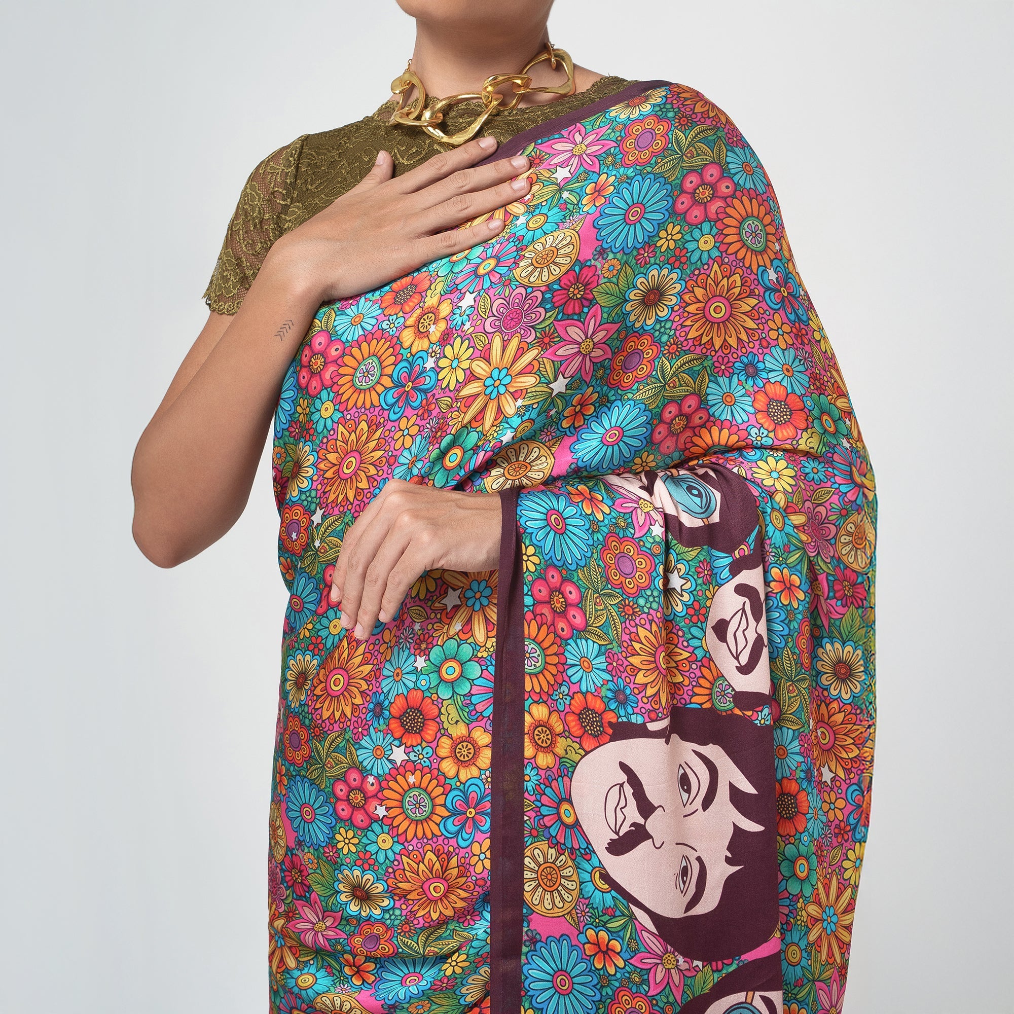 Beatles Modal Satin Saree