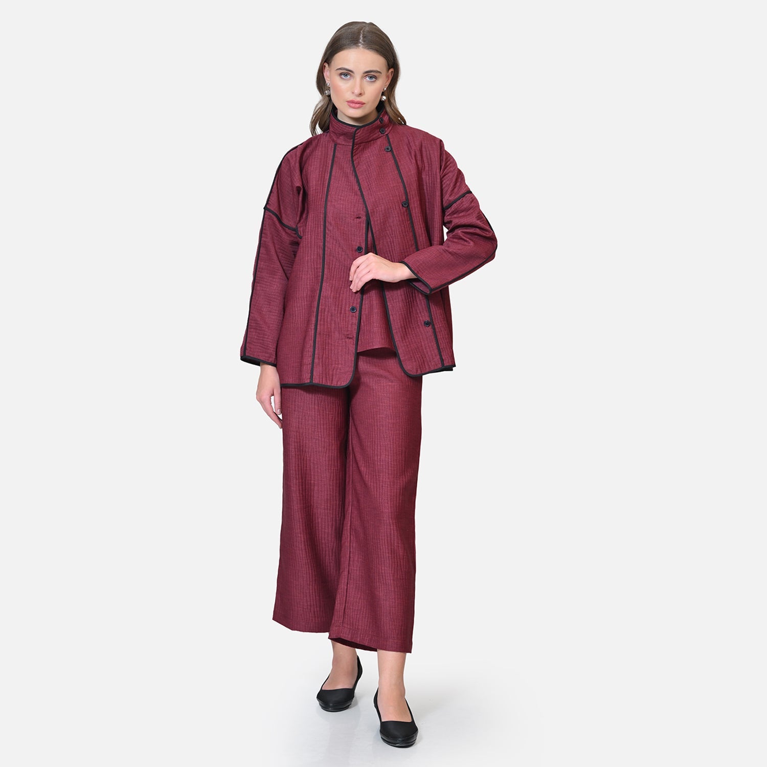 Wine Texture Line Without Sleeves Top