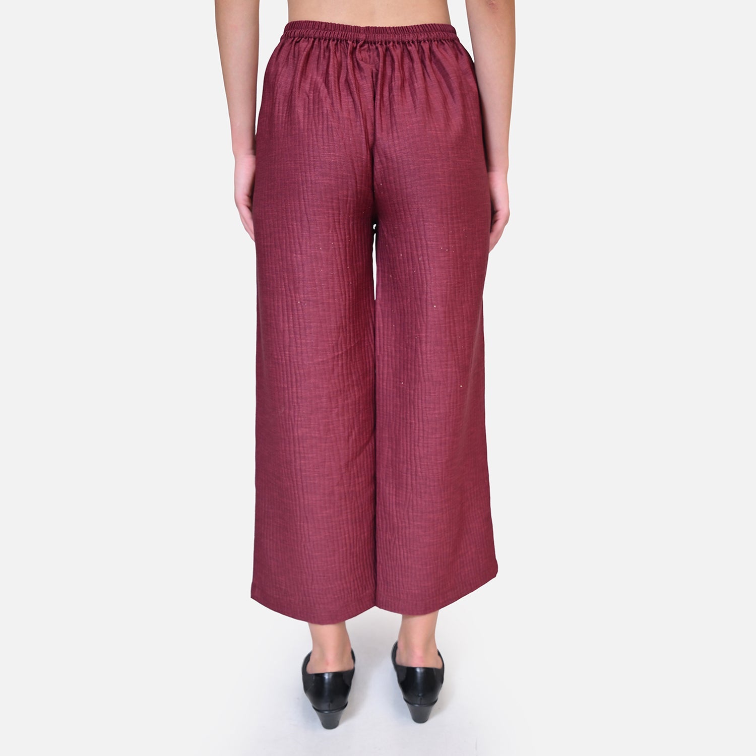 Wine Texture Line Plazzo for Women Wear-3