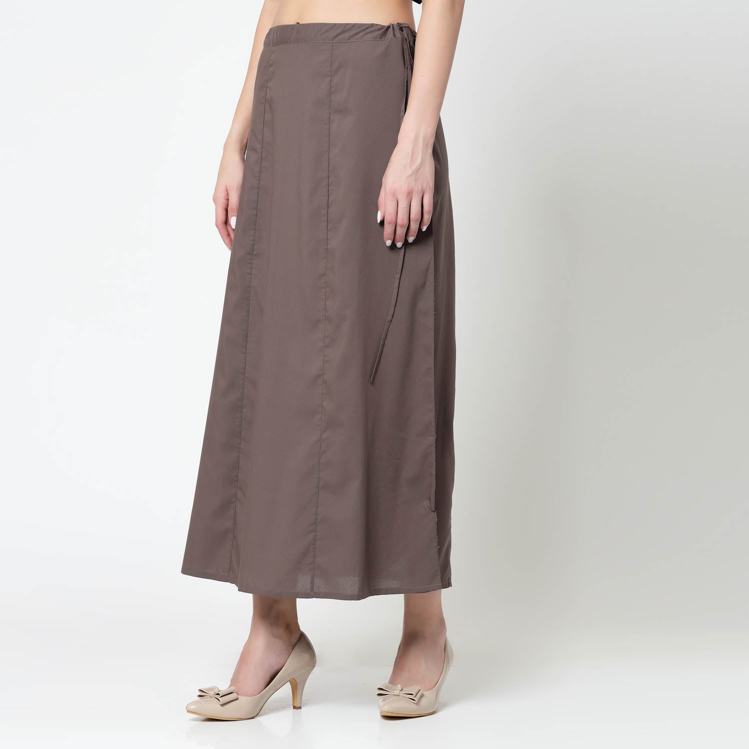 Dark Beige Petticoat, Comfortable Petticoats for Sarees—Office- Office Ready Essentials