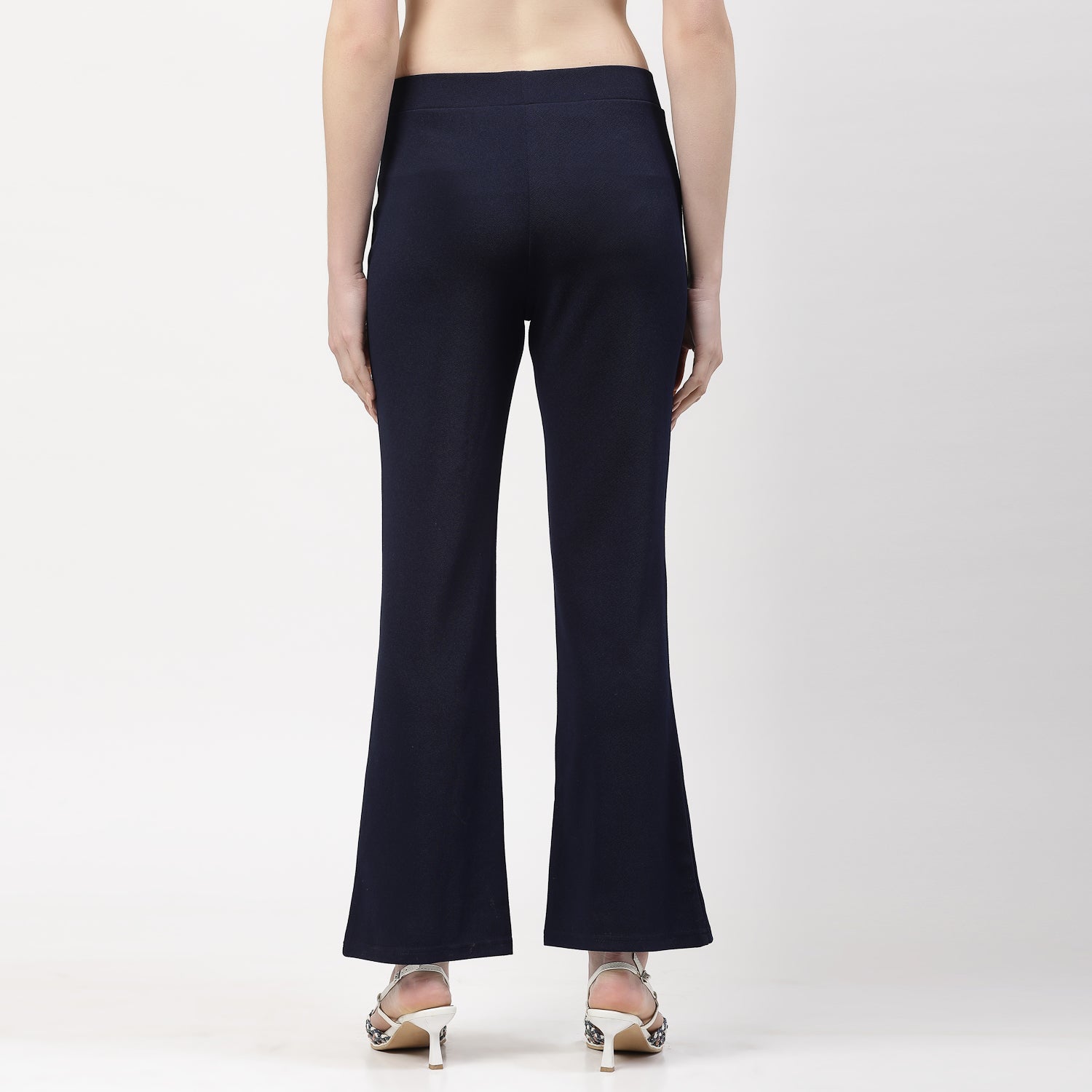 Blue Boot Leg Lycra Pant