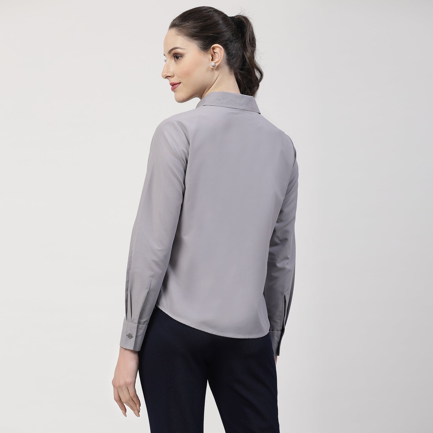 Grey Shirt With Collar