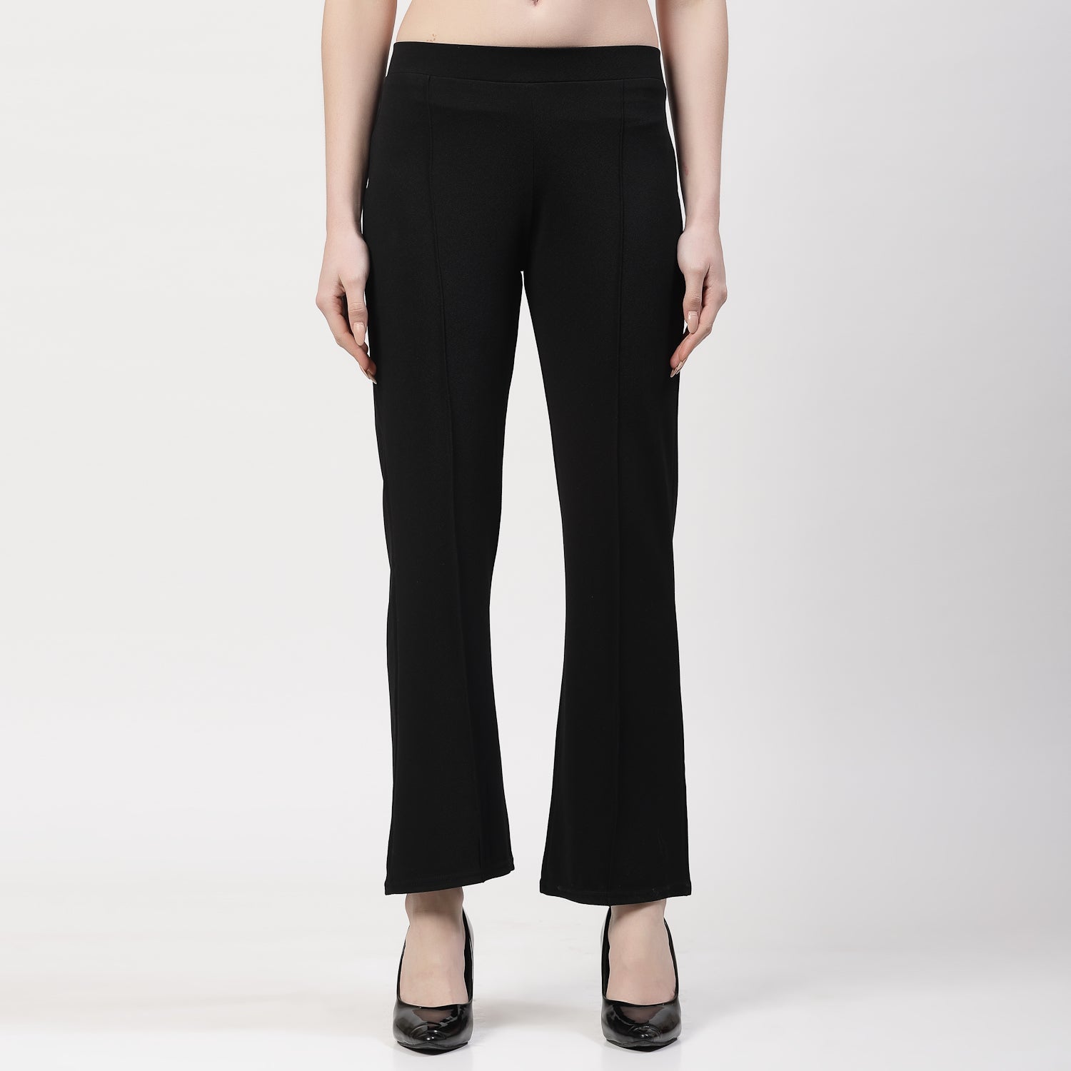 Black Boot Leg Lycra Pant