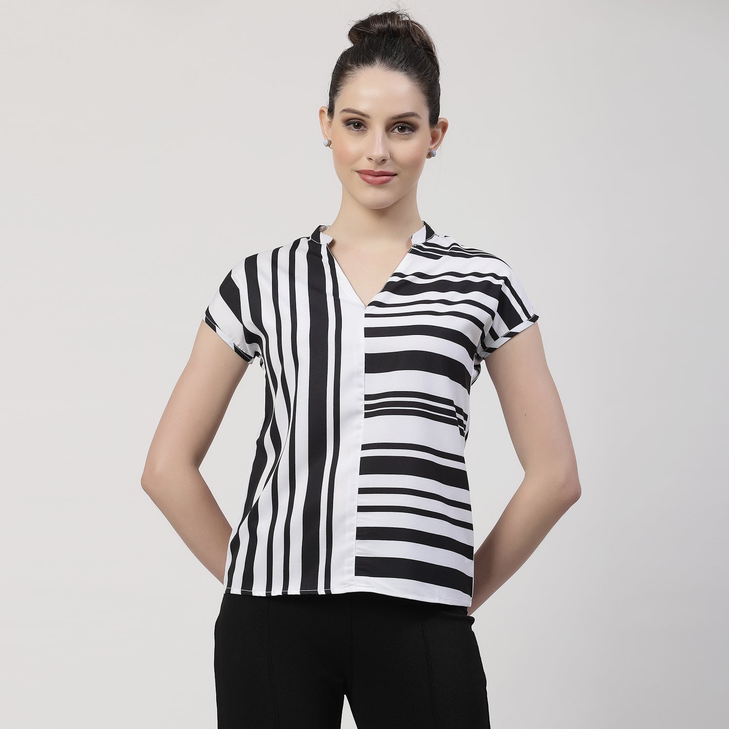 Black & White Stripes Top