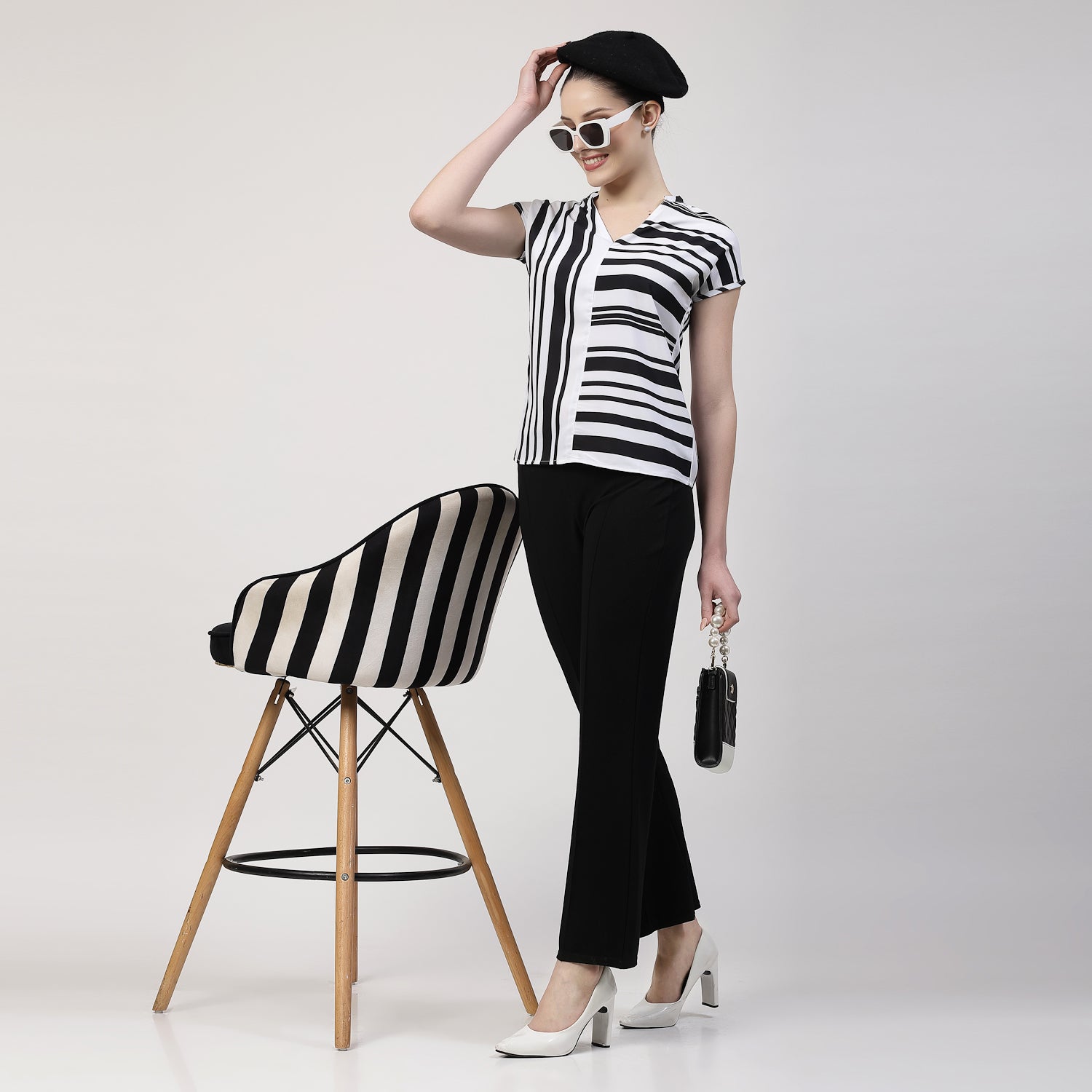 Black & White Stripes Top