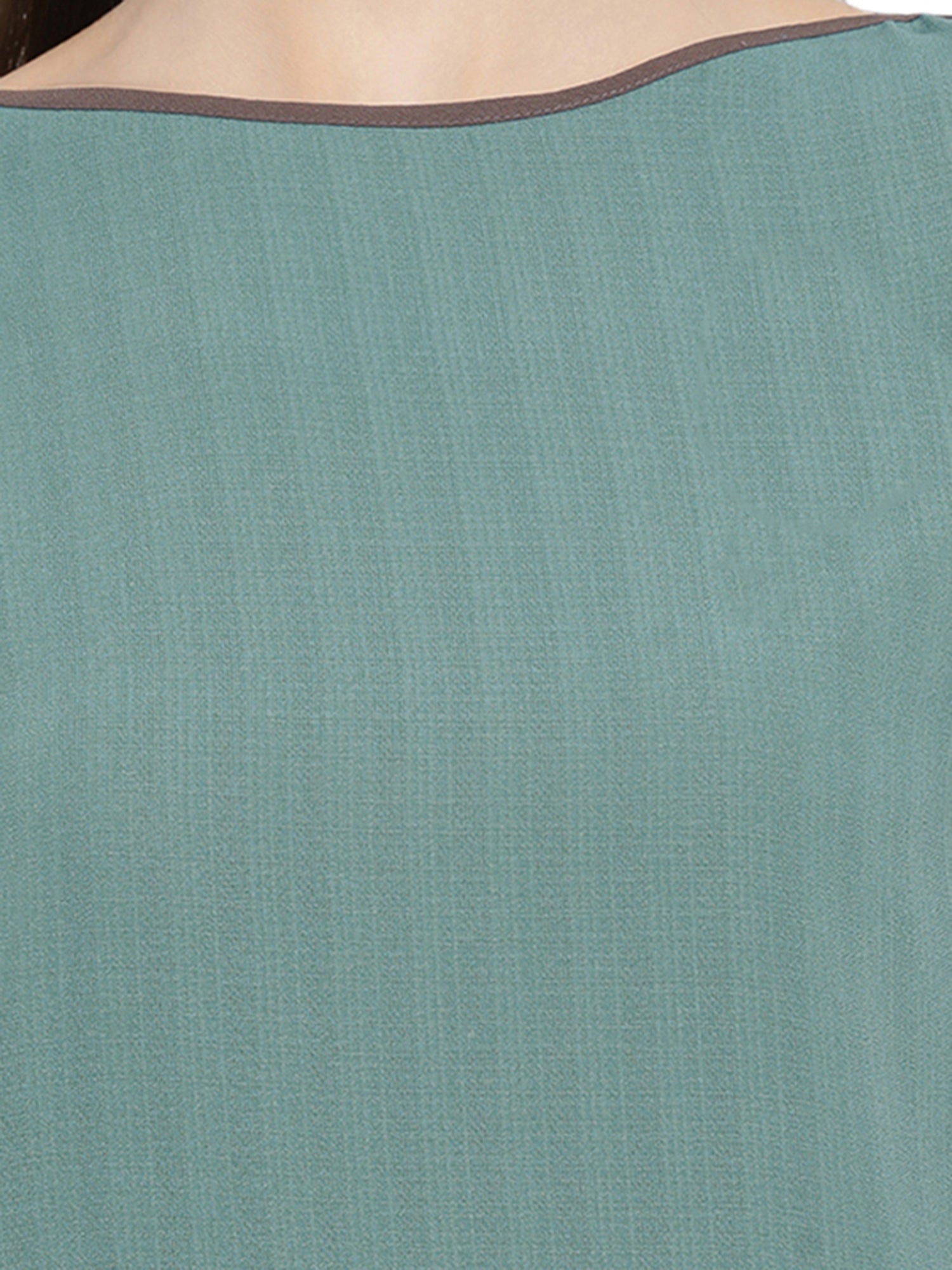 Buy Teal Boat Neck Top for Women-4