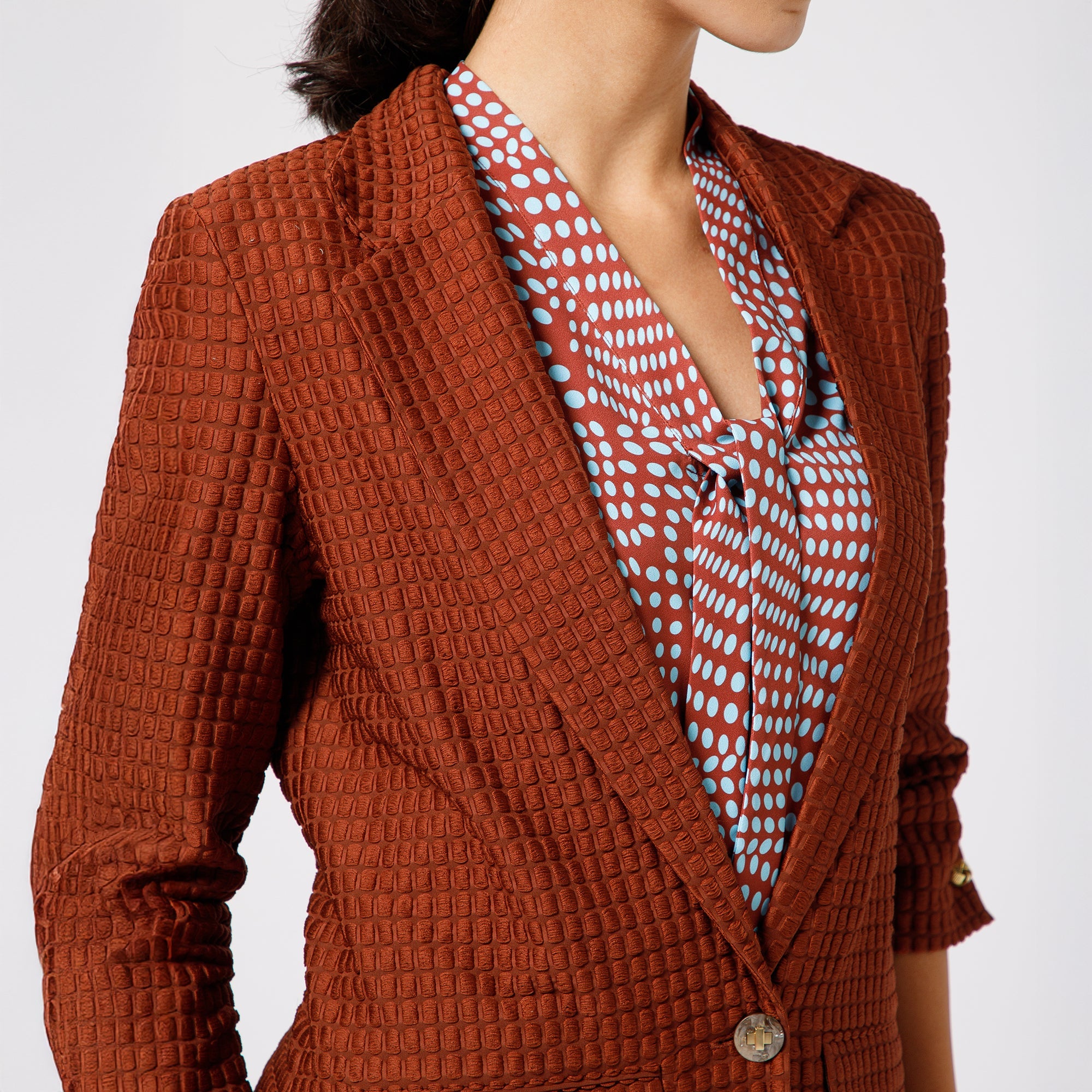 Brown Textured Over Coat