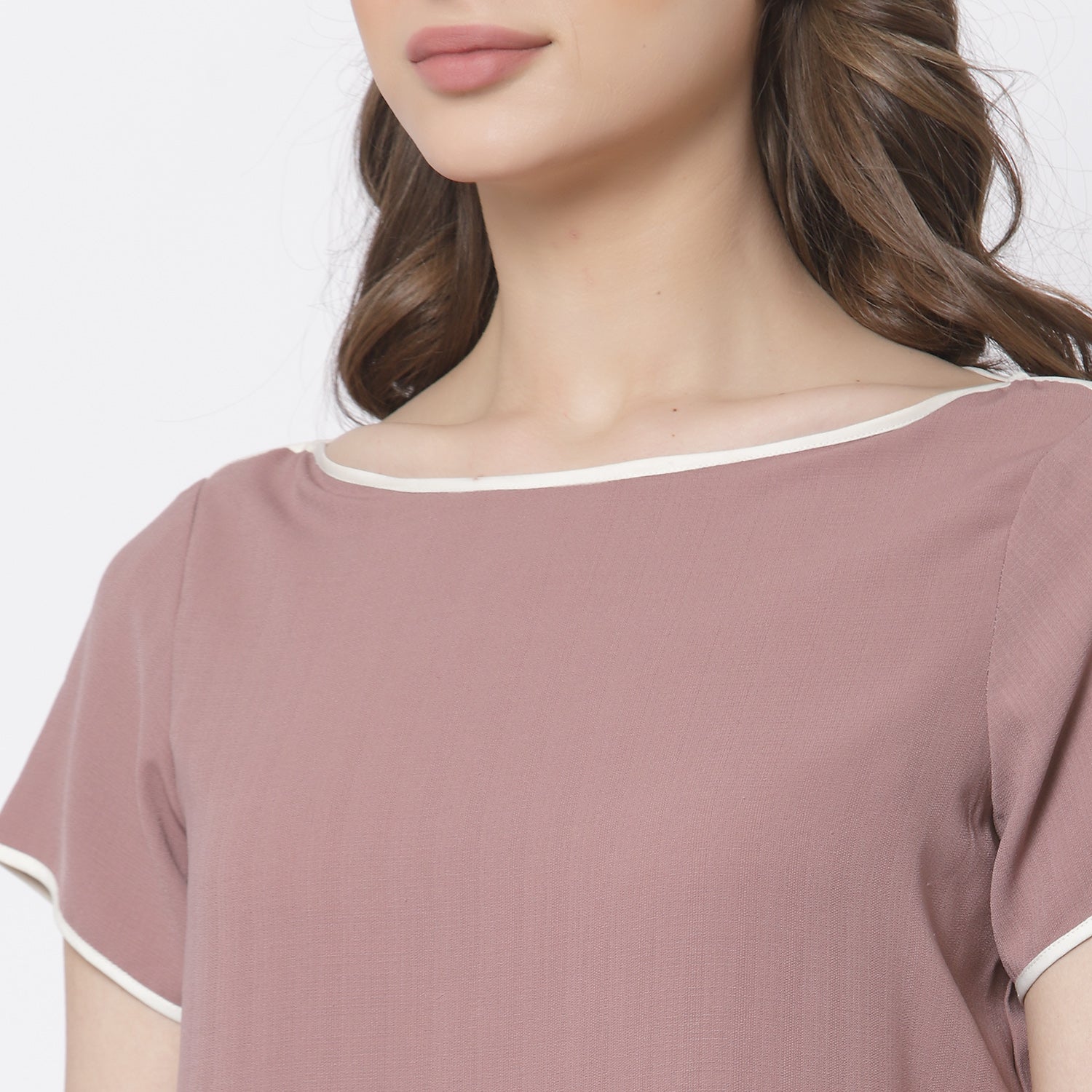 Buy Pink Boat Neck Top for Women-5