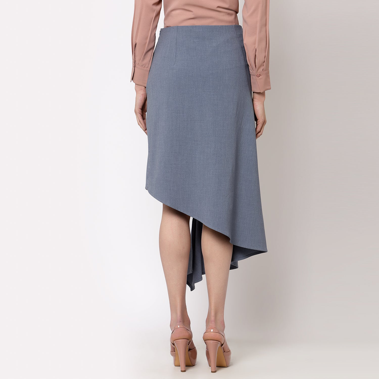 Blue Asymmtrical Skirt