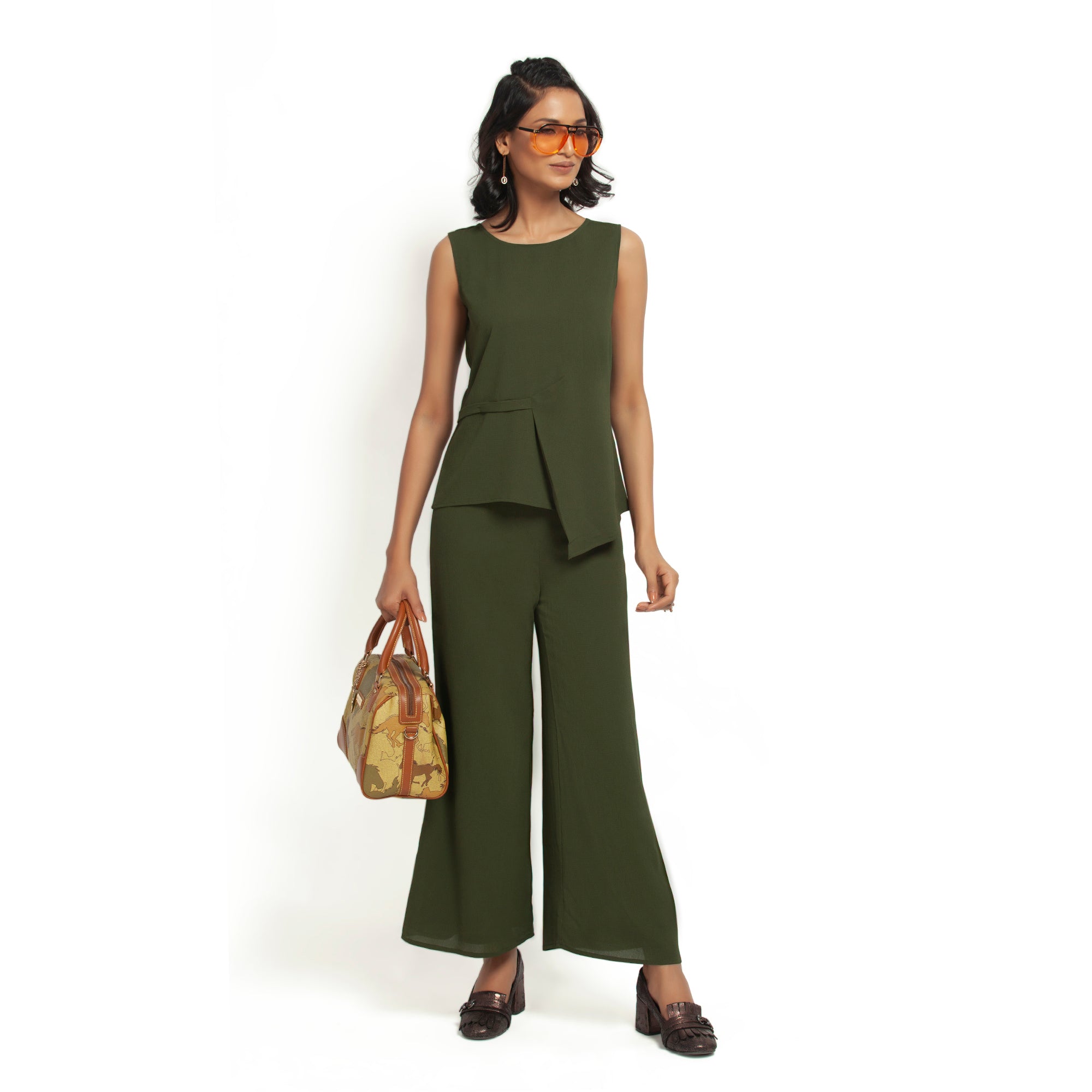 Buy Green Crepe Top for Ladies Online-2
