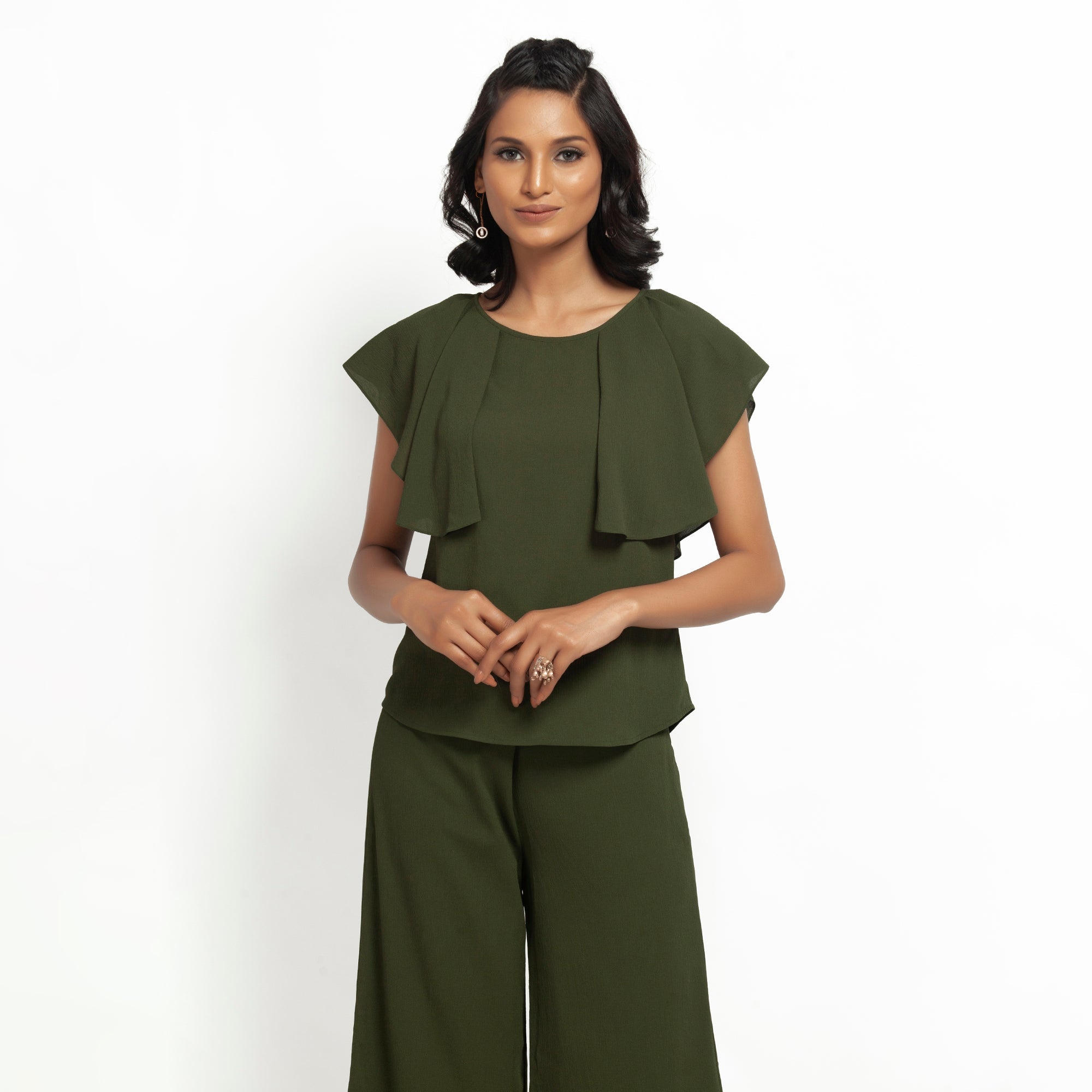 Buy Green Crepe Top for Women