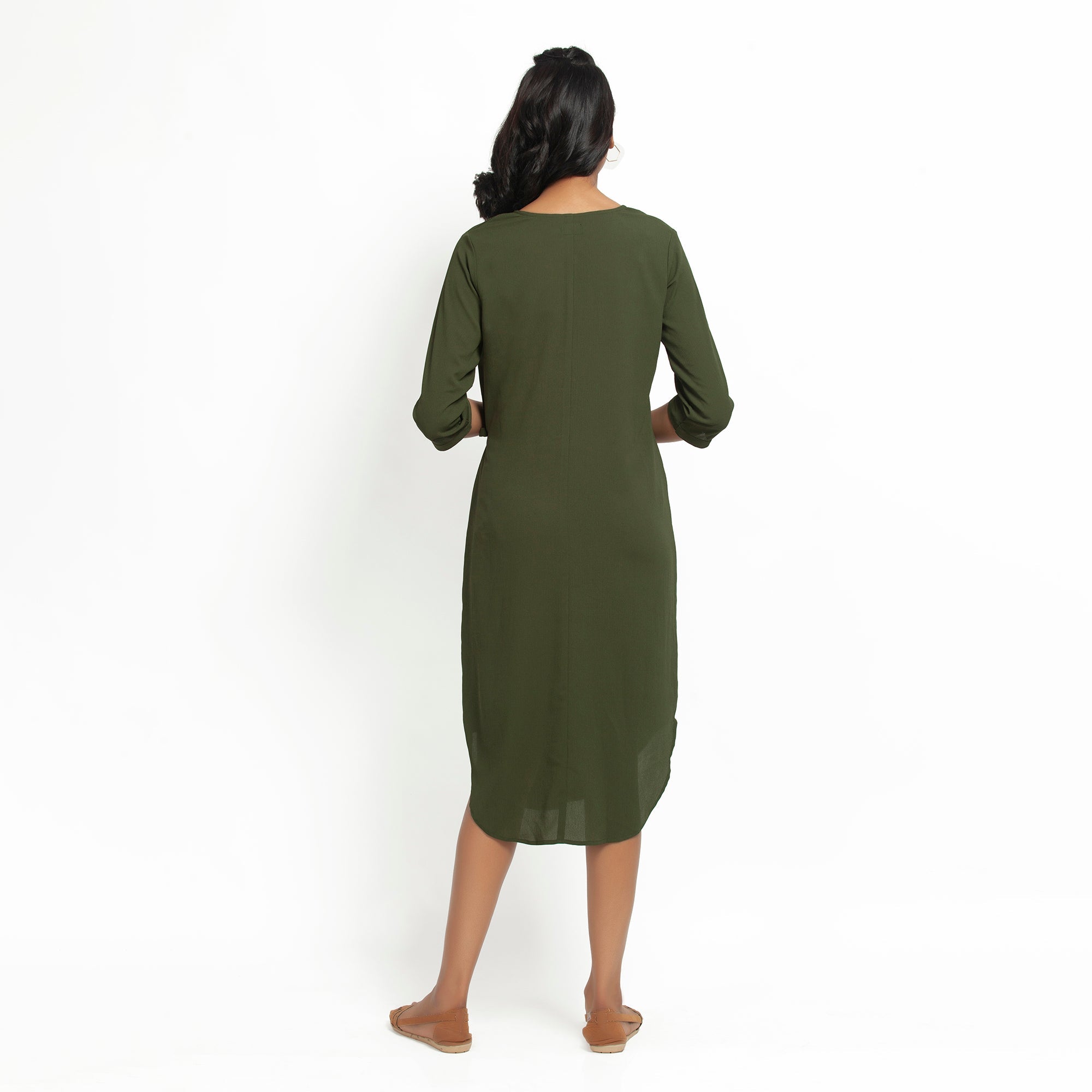 Buy Green Crepe Tunic for Women-2