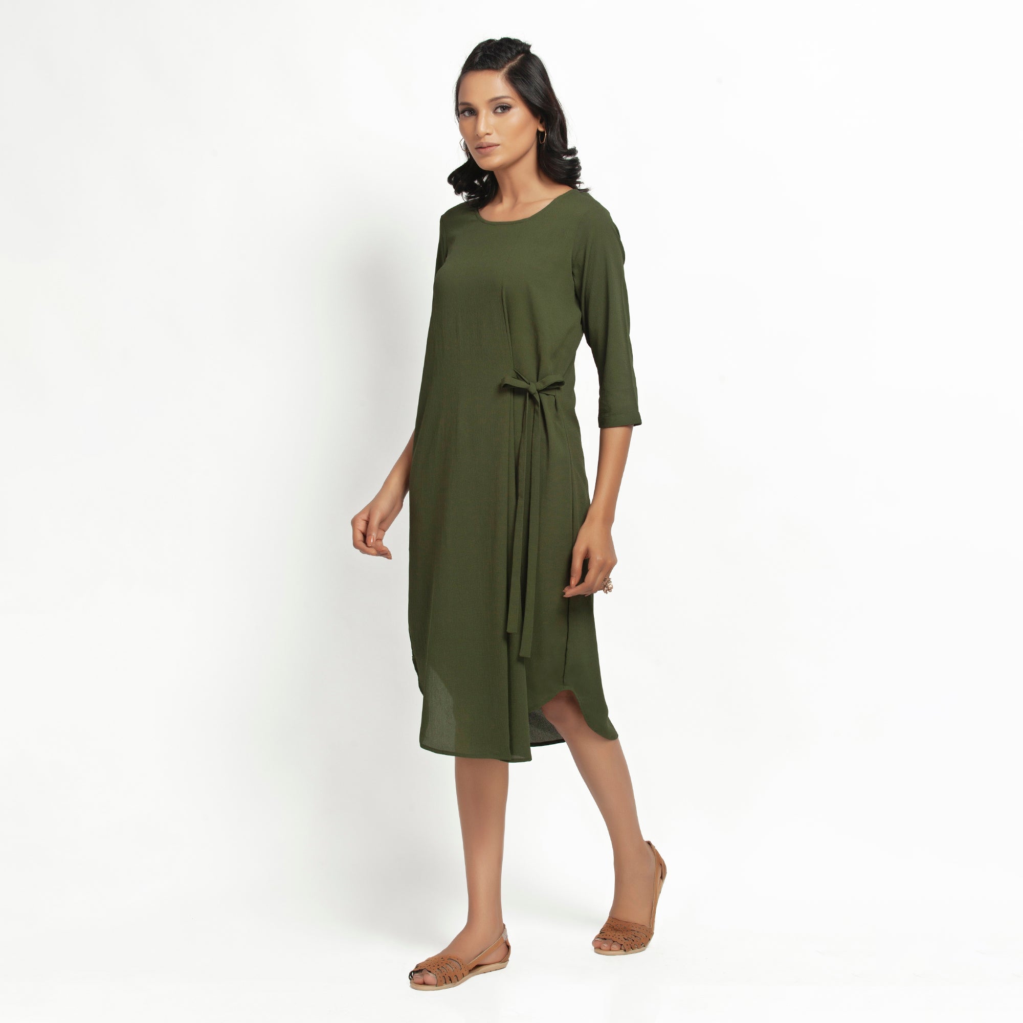 Buy Green Crepe Tunic for Women-1