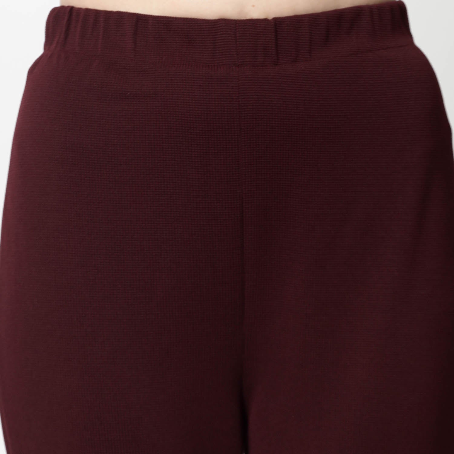 Maroon Lycra Bell Bottom Pant for Women-5