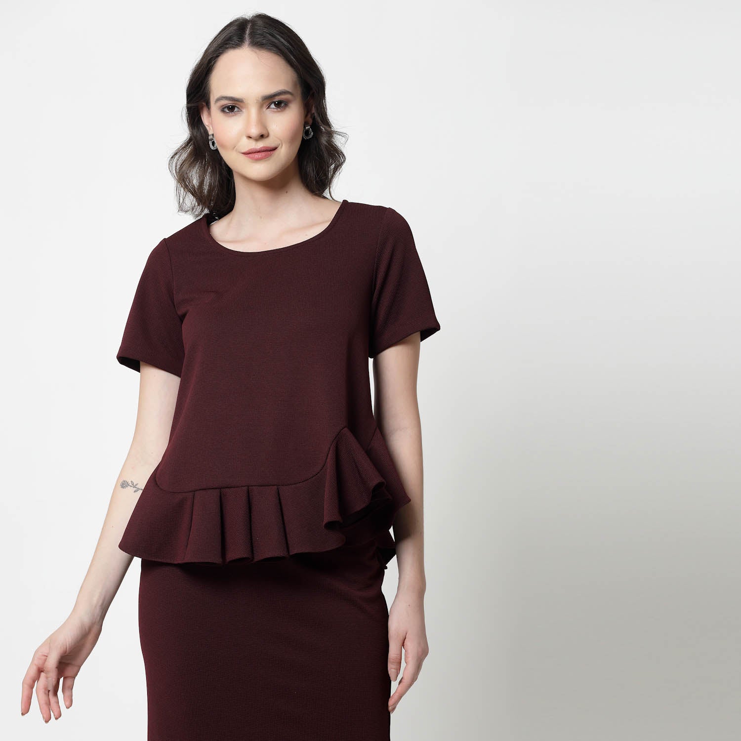 Maroon Lycra Peplum Top, formal tops for women
tops for women stylish
office dress for women
stylish tops for women