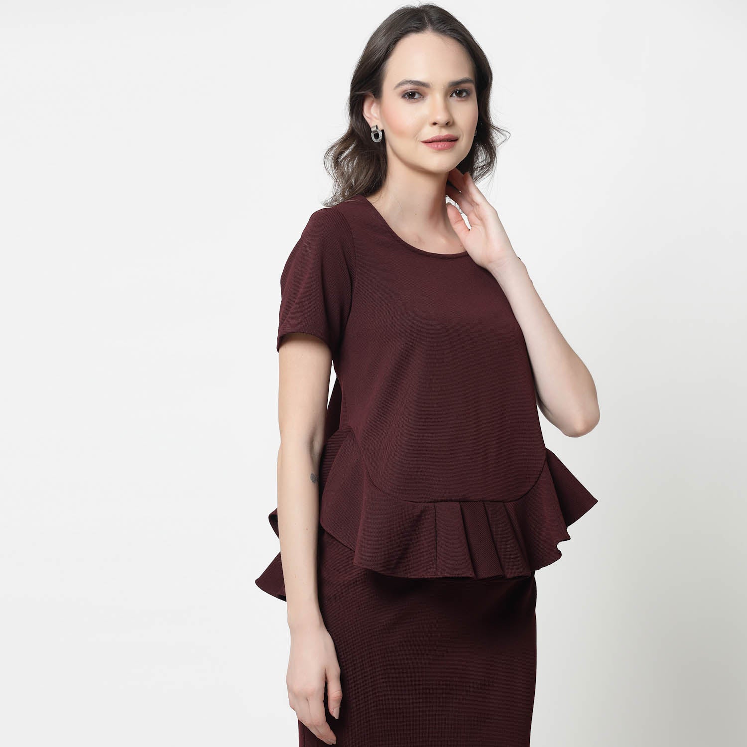 Maroon Lycra Peplum Top, formal tops for women
tops for women stylish
office dress for women
stylish tops for women