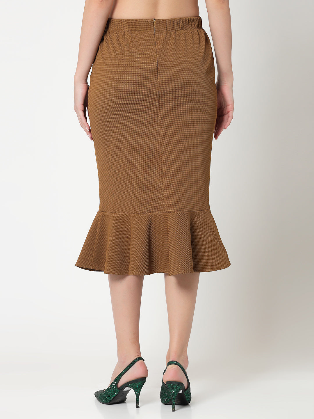 Mustard Lycra Fish Cut Skirt,frocks for women
indian designer skirts?